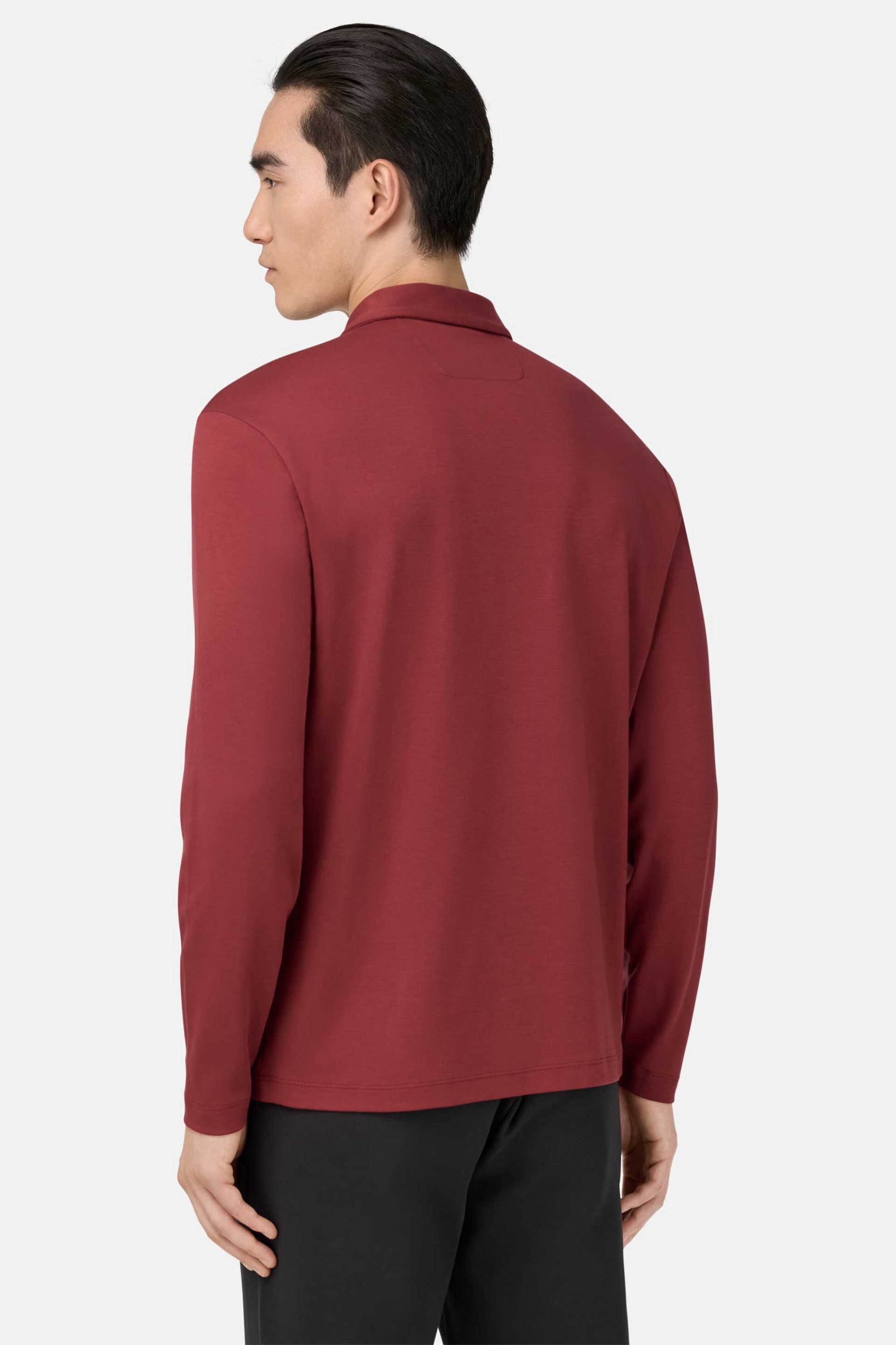 Boggi Milano ανδρική μπλούζα πόλο Regular Fit - BO25A015205 Κόκκινο φωτογραφία