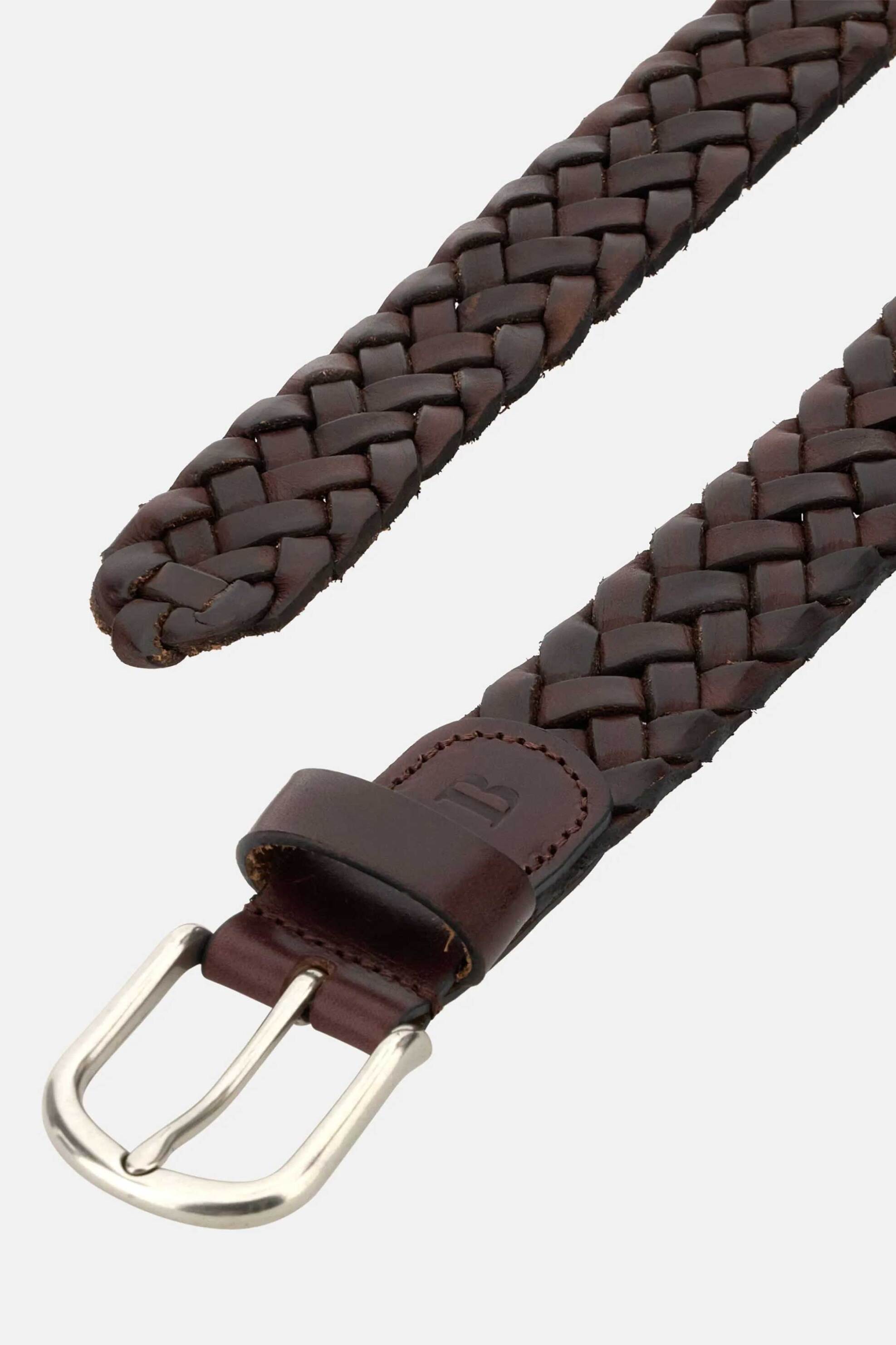 Boggi Milano ανδρική δερμάτινη ζώνη με πελκτό σχέδιο - BO25A077202 Καφέ φωτογραφία