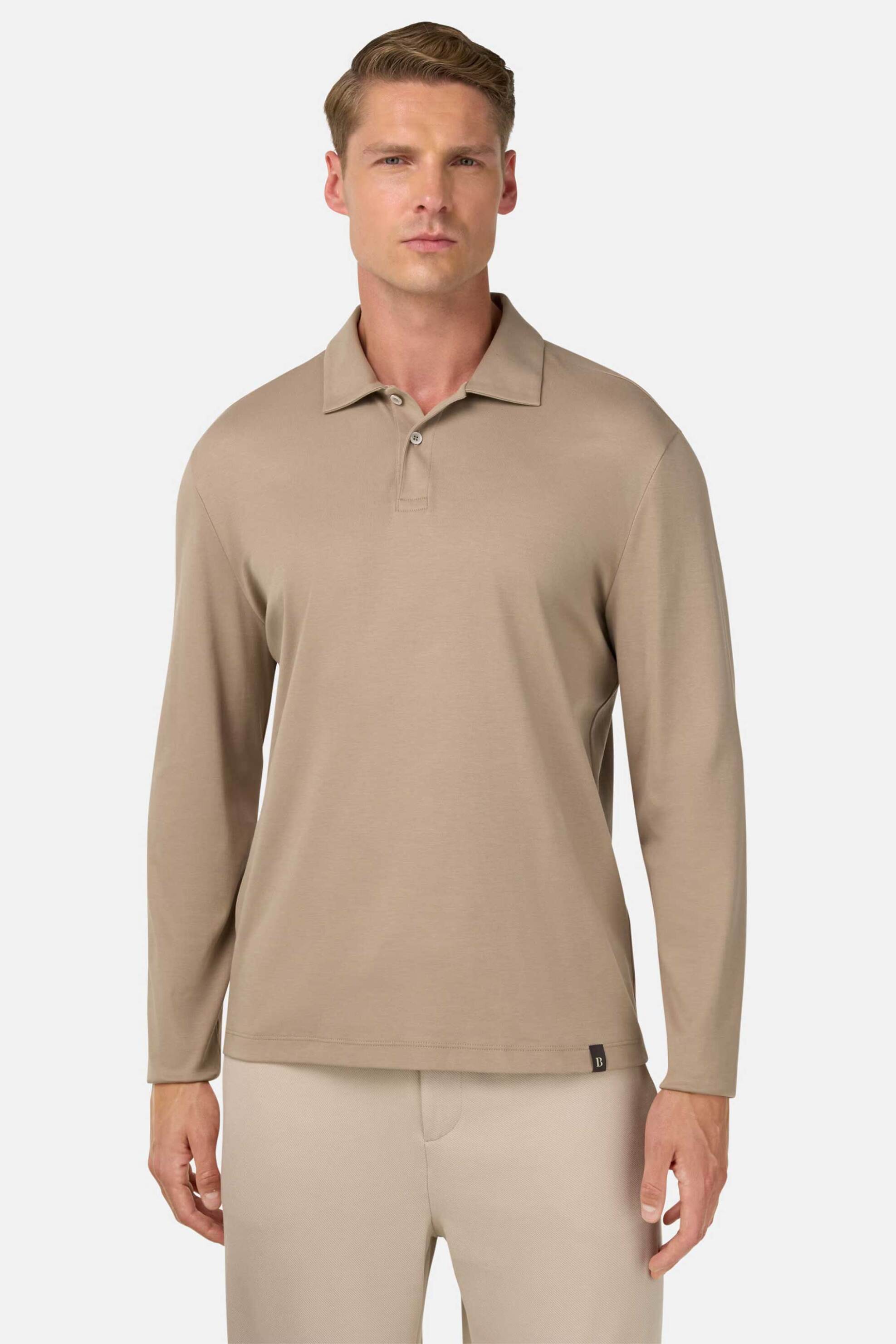 Boggi Milano ανδρική μπλούζα πόλο Regular Fit - BO25A015204 Μπεζ