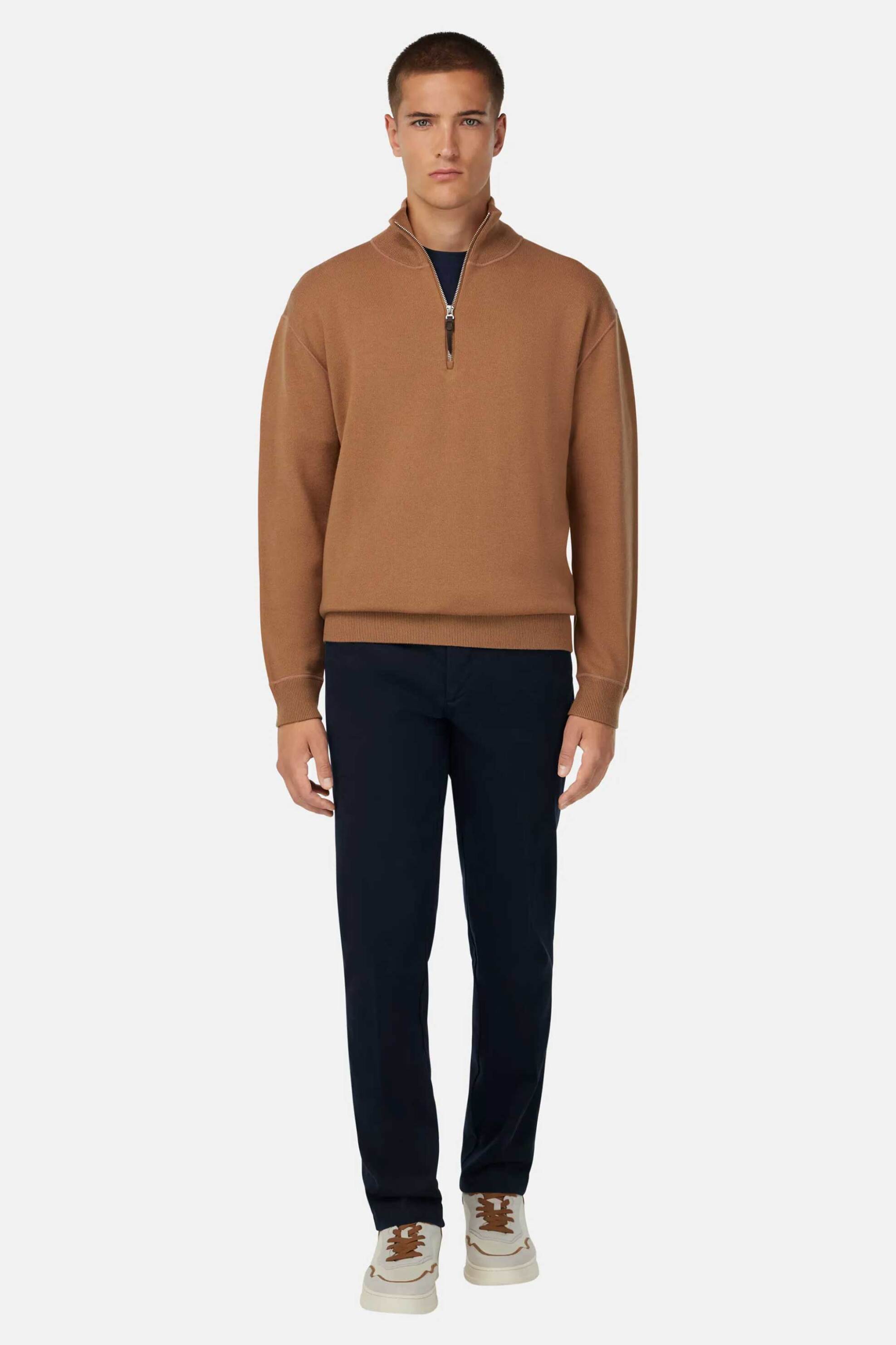 Boggi Milano ανδρικό παντελόνι chino Regular Fit - BO25A015306 Μπλε Σκούρο