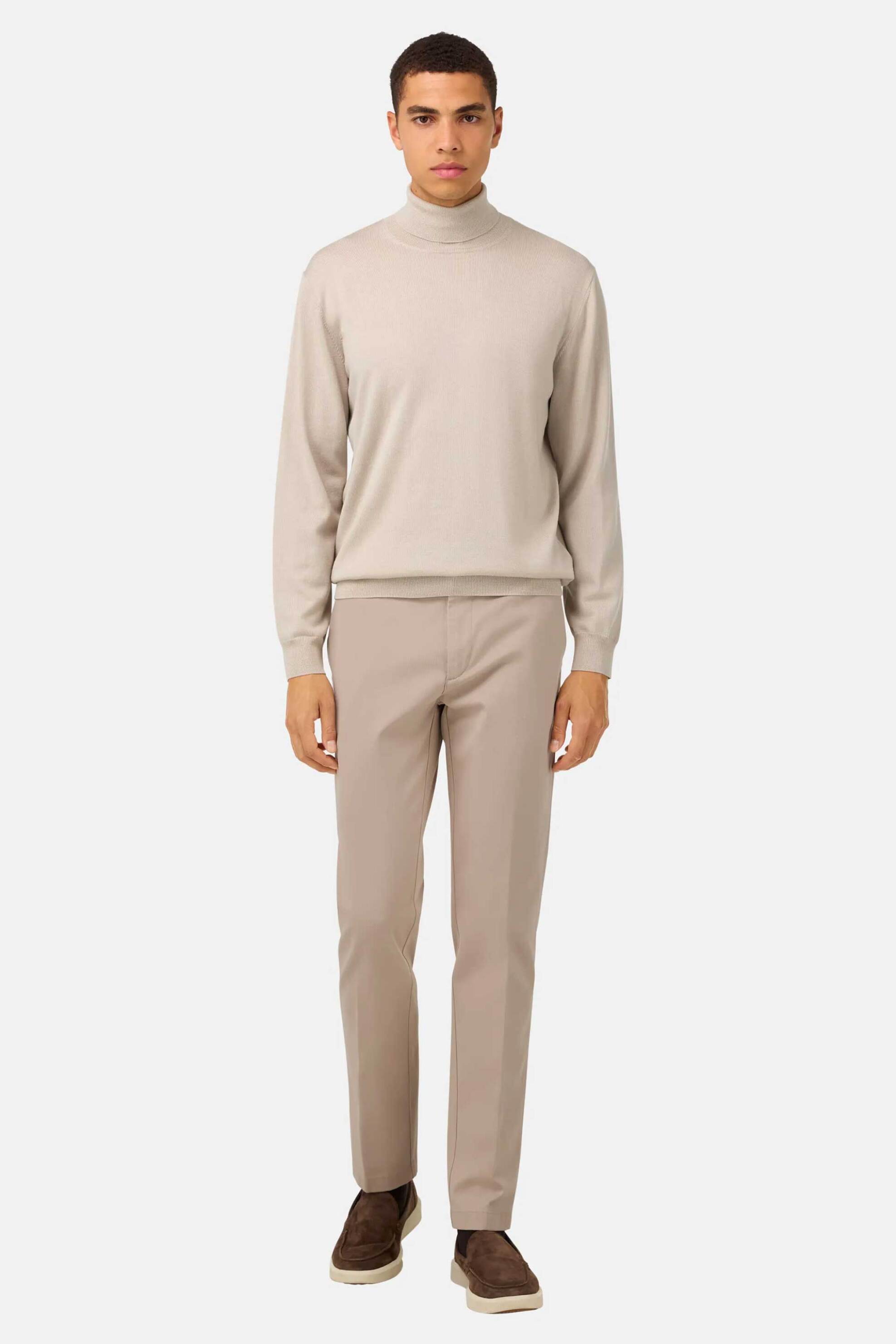 Boggi Milano ανδρικό παντελόνι chino Regular Fit - BO25A015307 Μπεζ