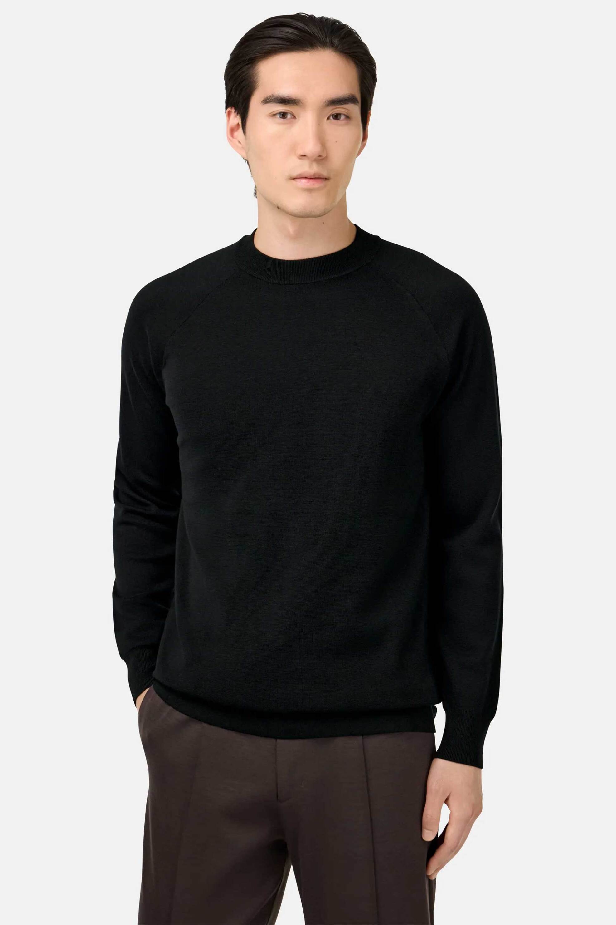 Boggi Milano ανδρικό πουκάμισο μονόχρωμο Regular Fit - BO25A044104 Μαύρο