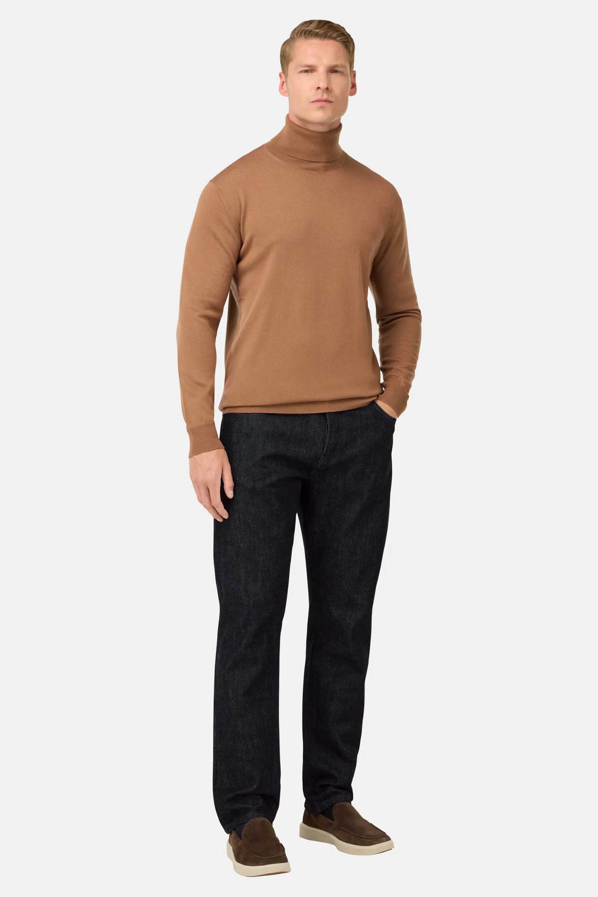 Boggi Milano ανδρικό τζιν παντελόνι πεντάτσεπο Straight Fit - BO25A081901 Denim Blue Σκούρο