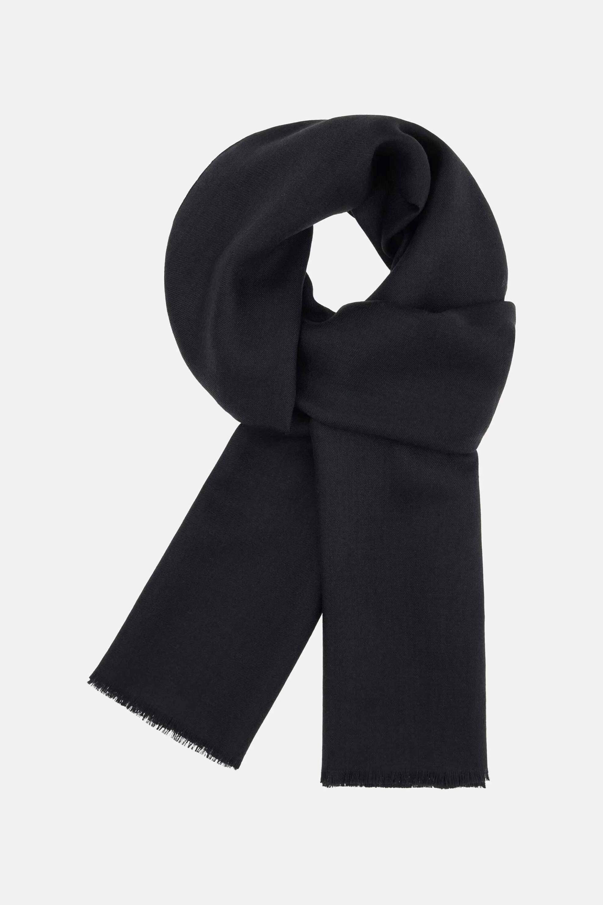 Boggi Milano ανδρικό μάλλινο κασκόλ μονόχρωμο - BO25A083805 Μαύρο