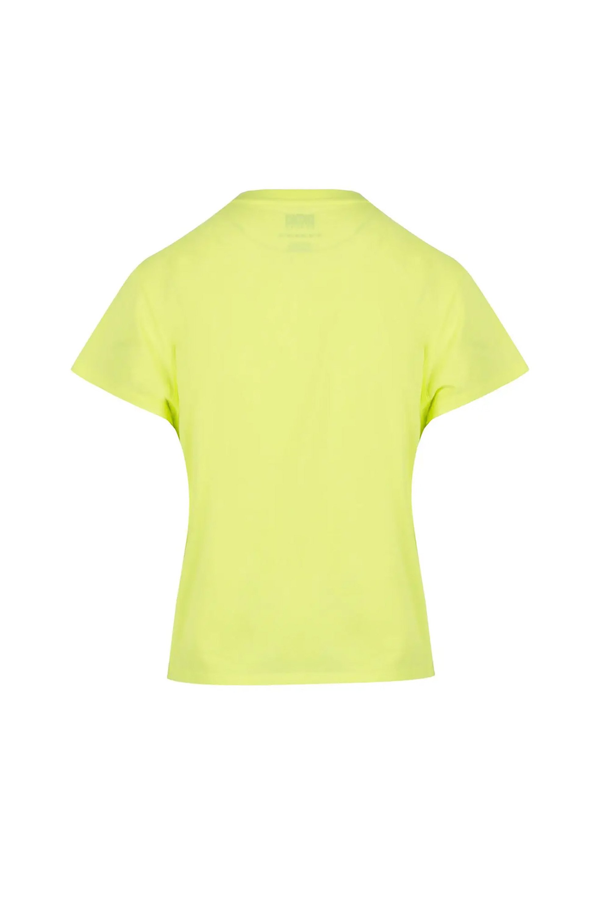 DKNY γυναικείο βαμβακερό T-shirt με contrast logo print μπροστά - DP3T9563 Κίτρινο Ανοιχτό