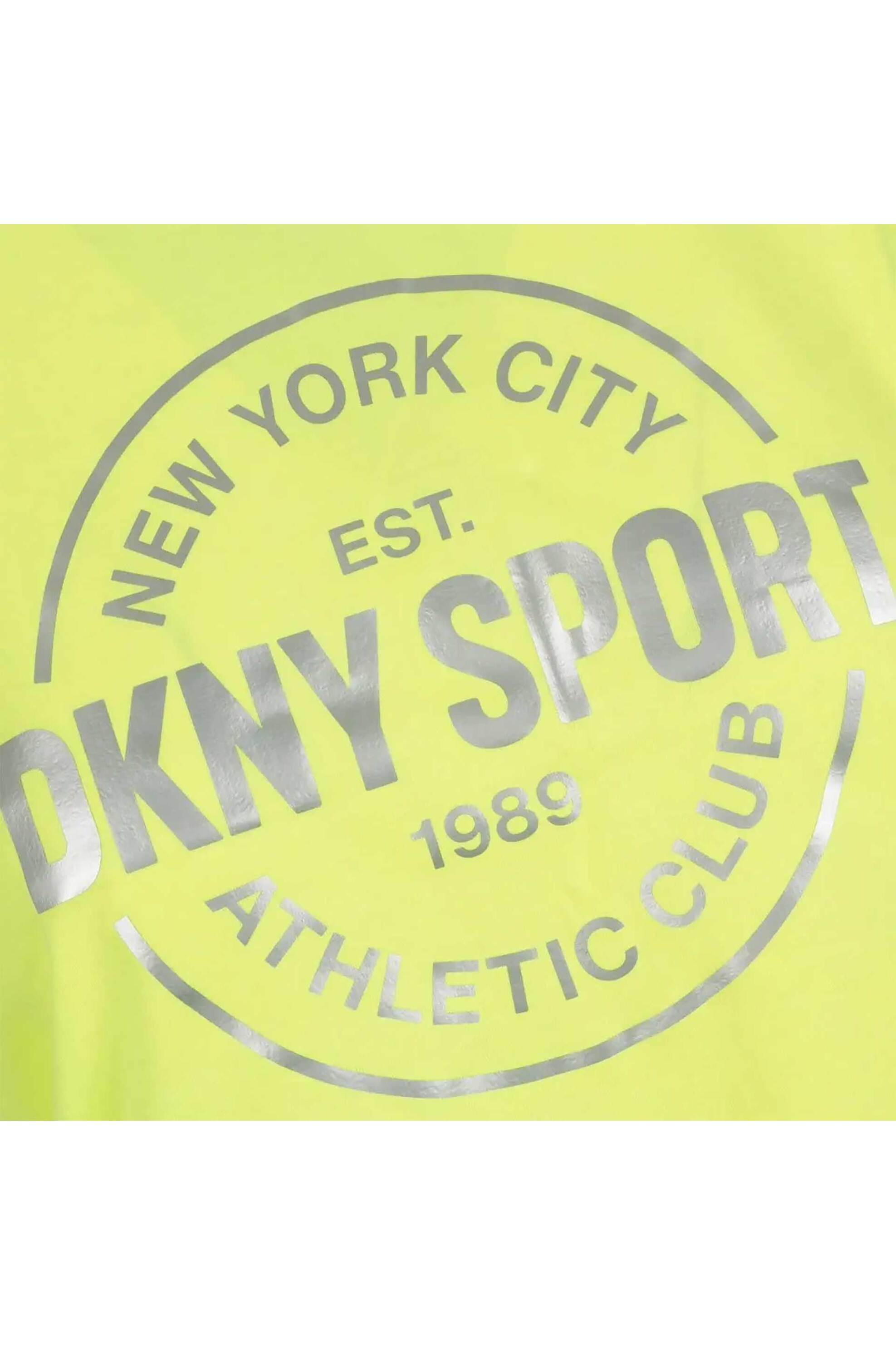 DKNY DKNY γυναικείο βαμβακερό T-shirt με contrast logo print μπροστά - DP3T9563 Κίτρινο Ανοιχτό - 3