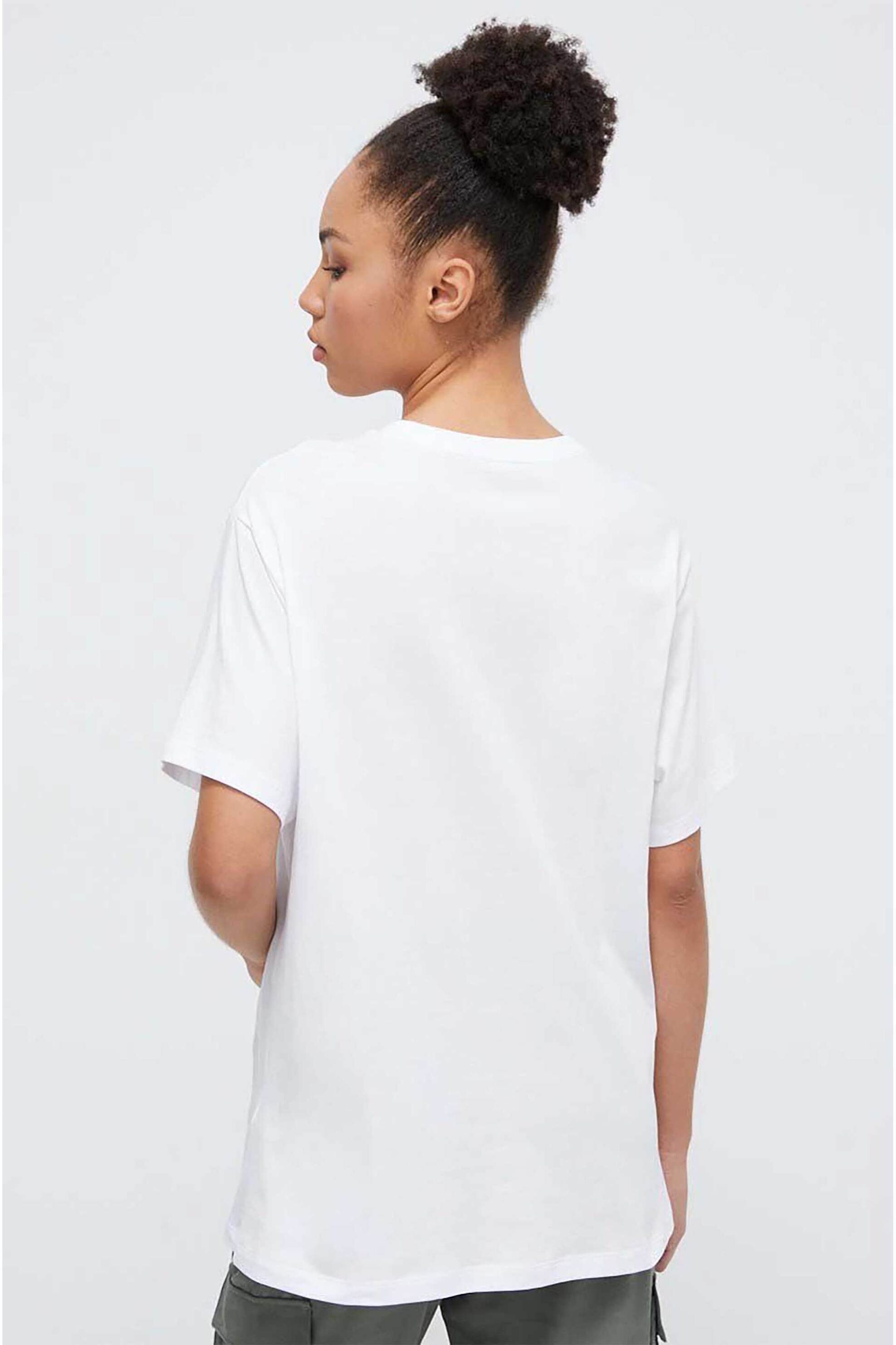 DKNY γυναικείο βαμβακερό T-shirt με logo μπροστά - DP3T9626 Λευκό