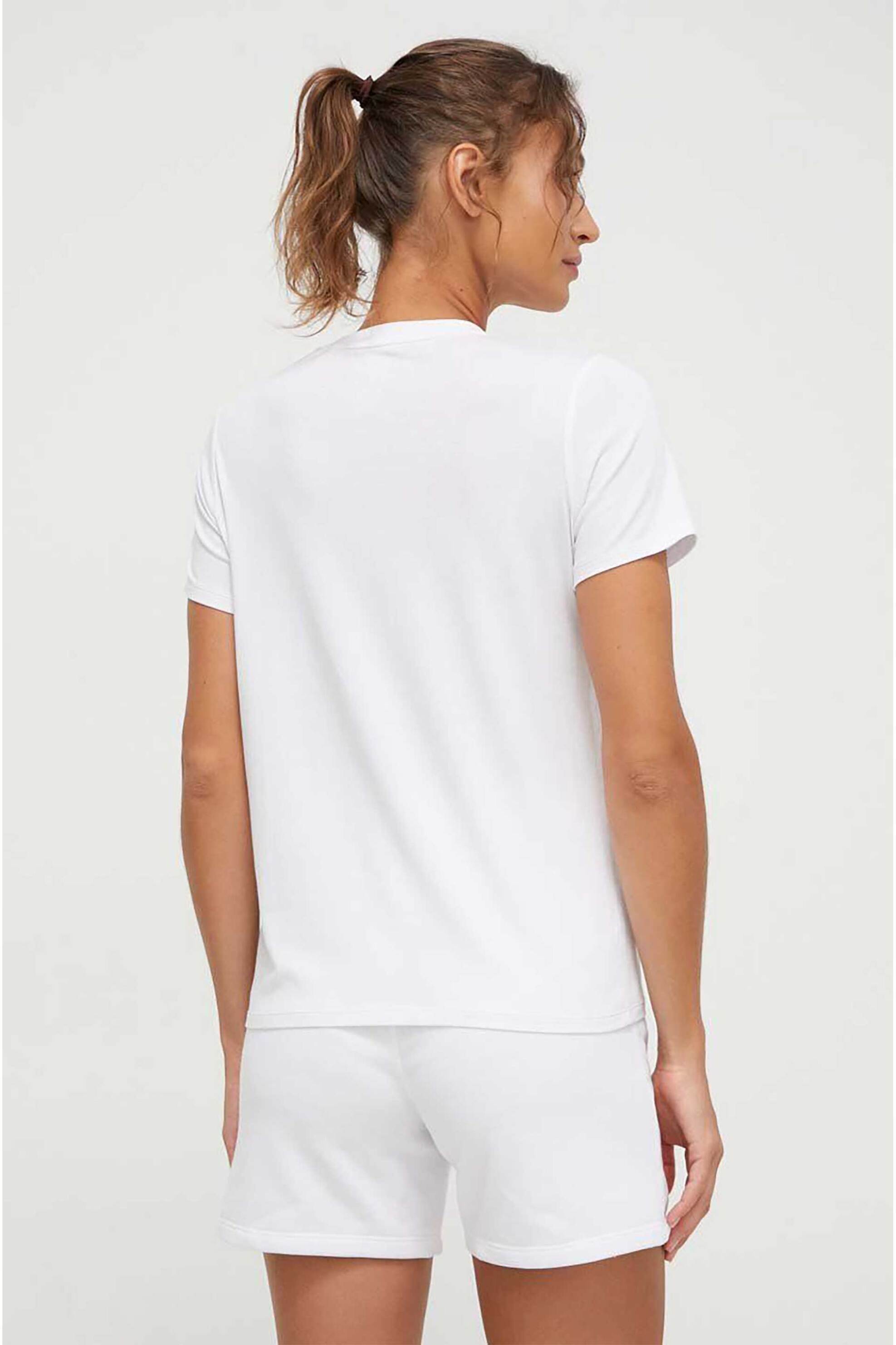 DKNY DKNY γυναικείο T-shirt μονόχρωμο με πολύχρωμο logo print - DP1T8816 Λευκό - 3