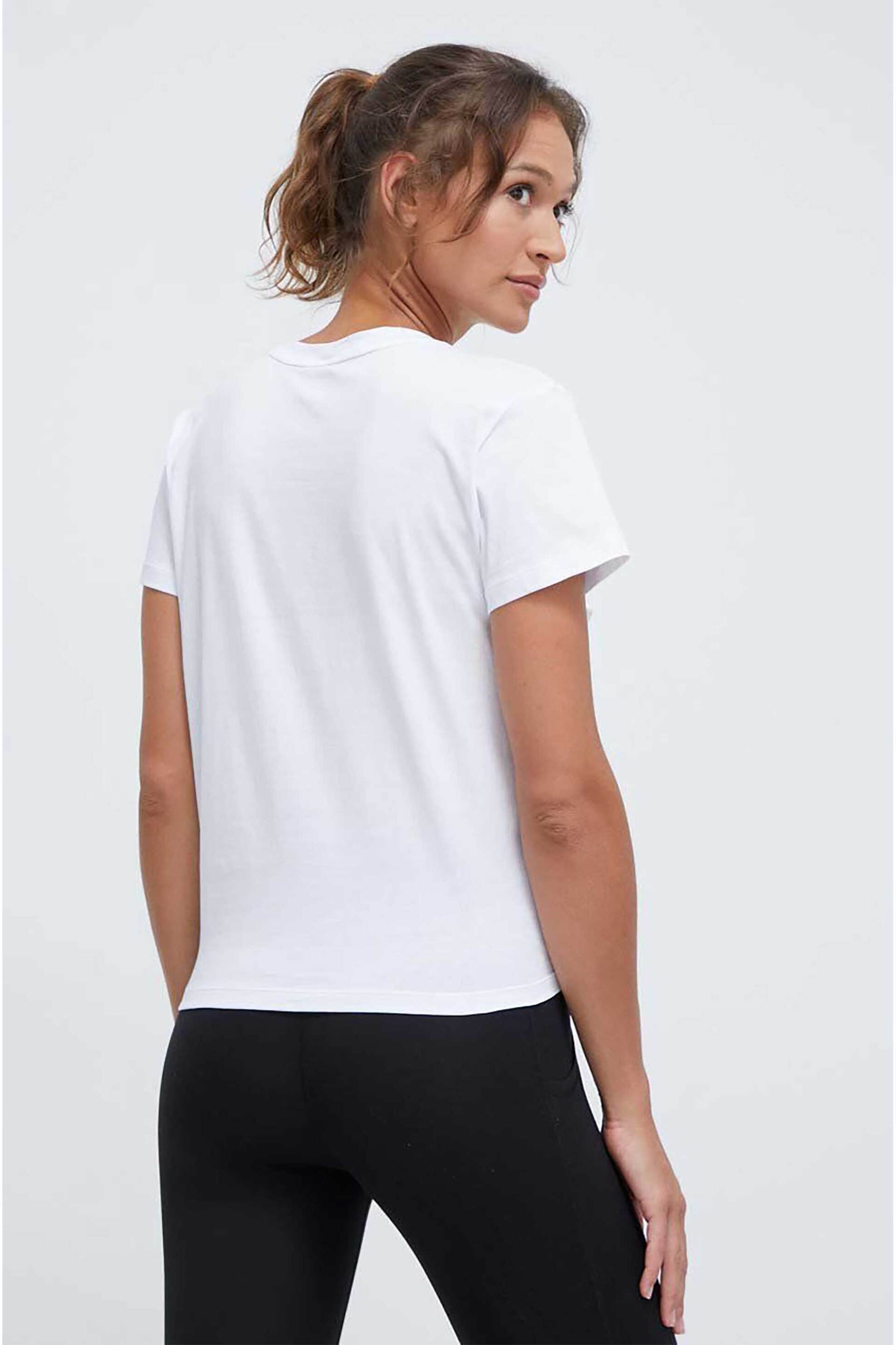 DKNY DKNY γυναικείο βαμβακερό T-shirt μονόχρωμο με contrast logo print - DP3T9660 Λευκό - 3