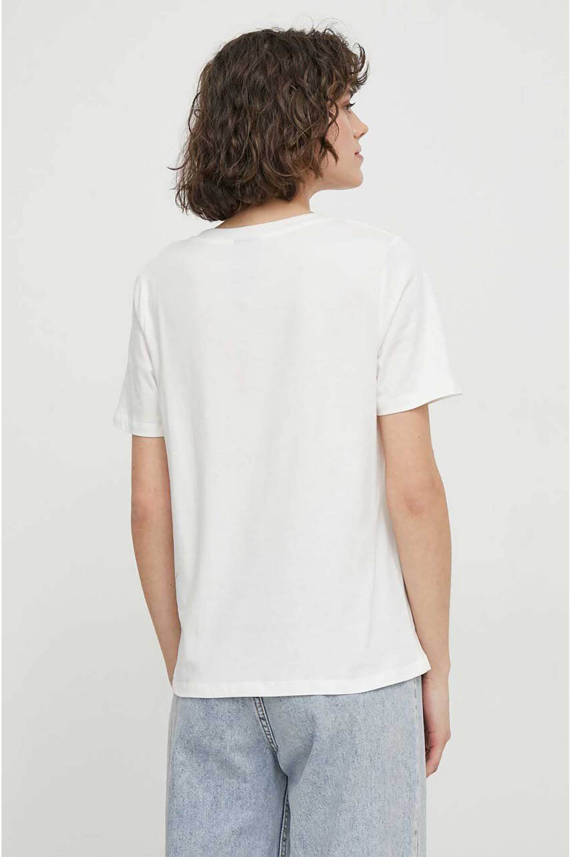 DKNY DKNY γυναικείο βαμβακερό T-shirt μονόχρωμο με 3D logo print - D2A4A0AT Λευκό - 3