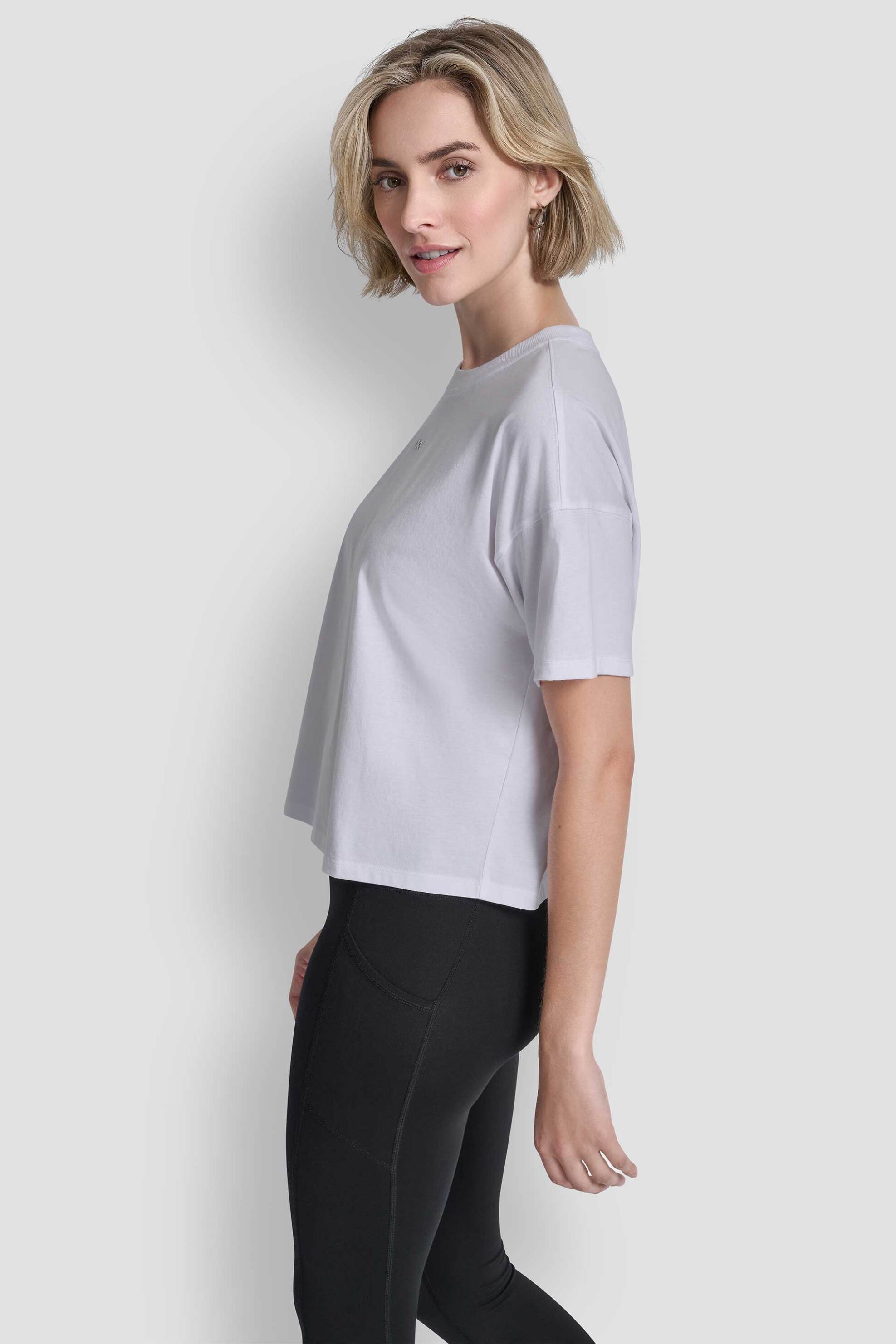 DKNY γυναικείο T-shirt με ανάγλυφο λογότυπο - DP6T1662 Λευκό