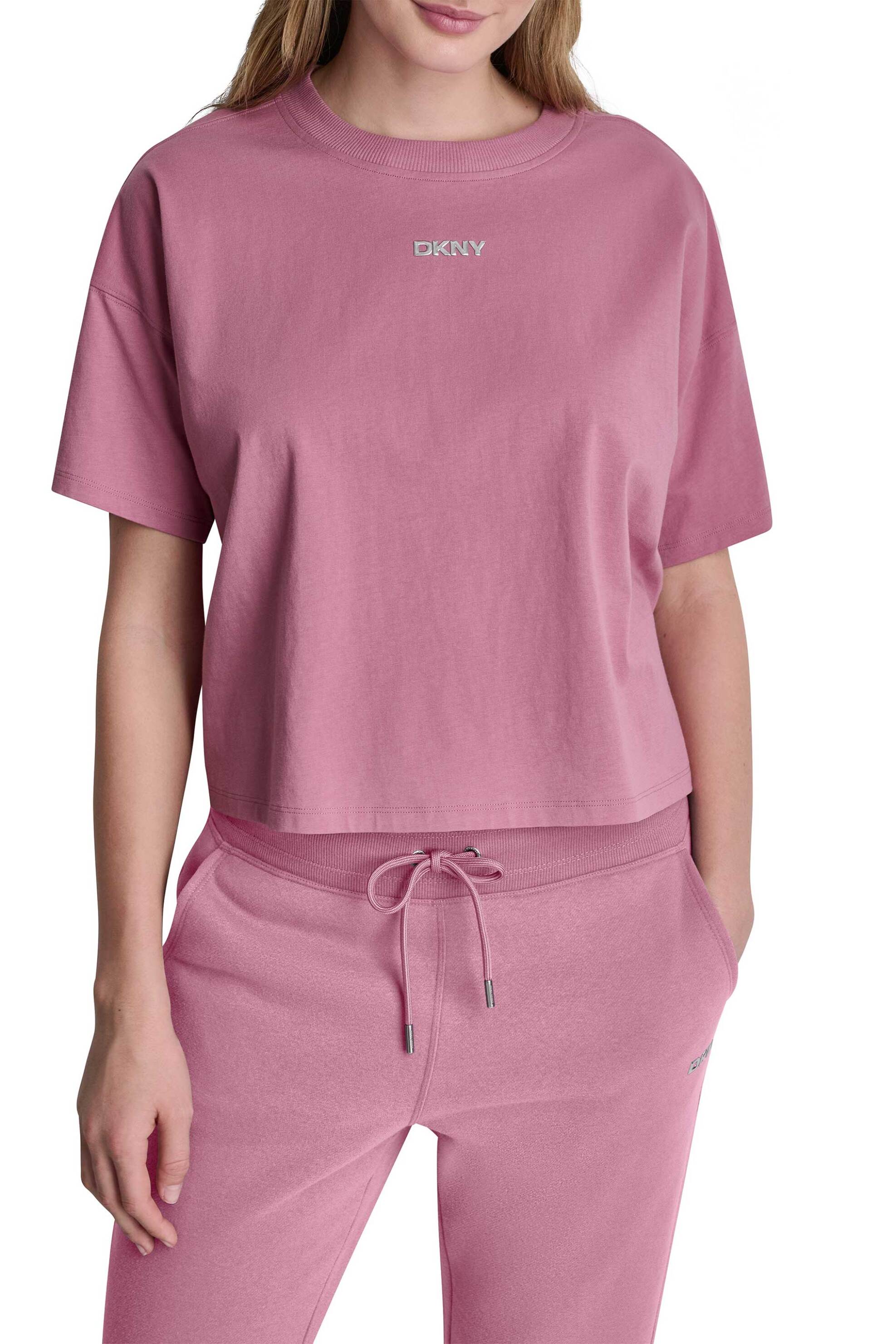 DKNY γυναικείο T-shirt με ανάγλυφο λογότυπο - DP6T1662 Ροζ
