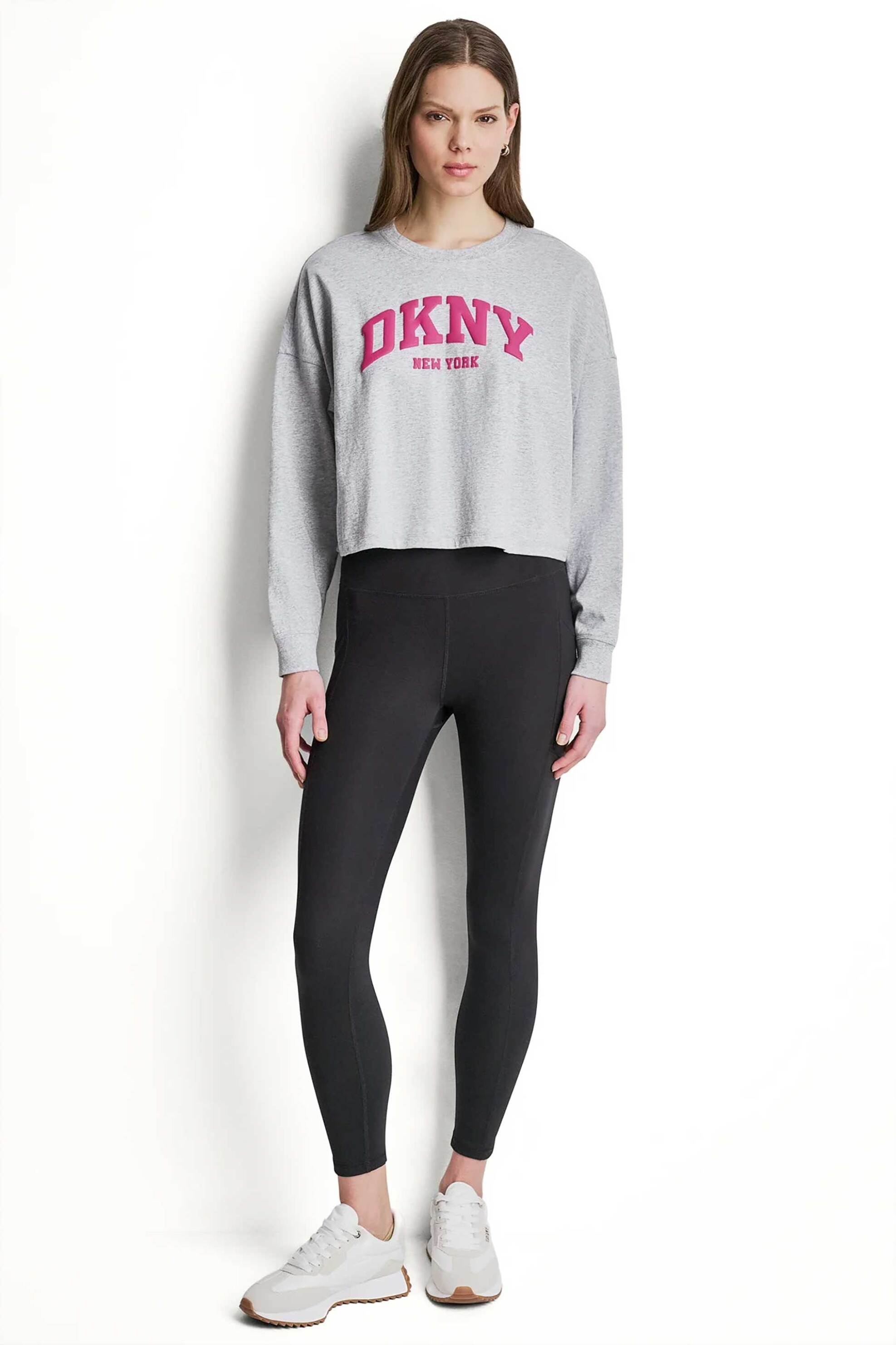 DKNY γυναικεία μπλούζα με ανάγλυφο λογότυπο - DP6T1723 Γκρι