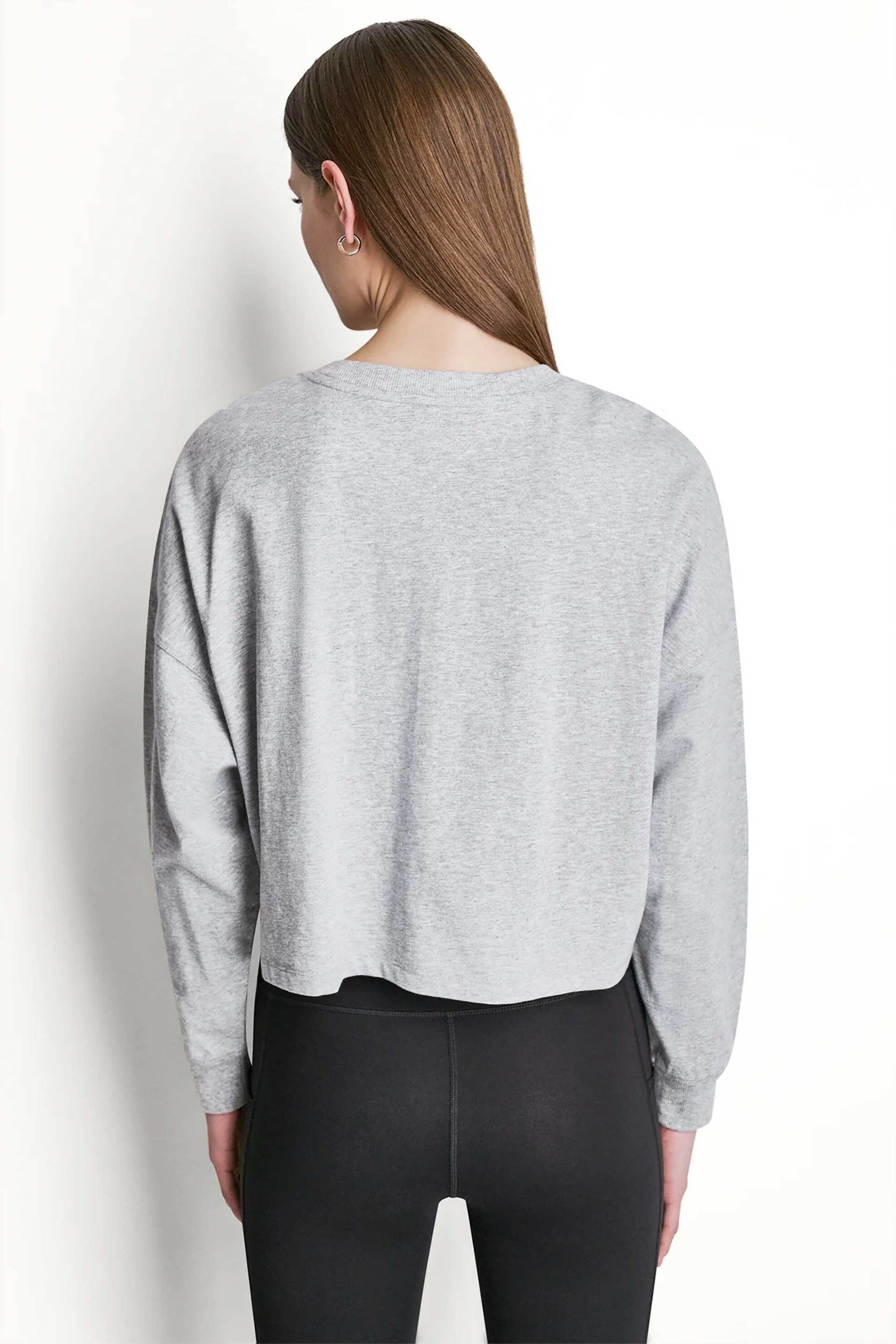 Dkny Γυναικεία Μπλούζα με Ανάγλυφο Λογότυπο - Dp6T1723 Γκρι