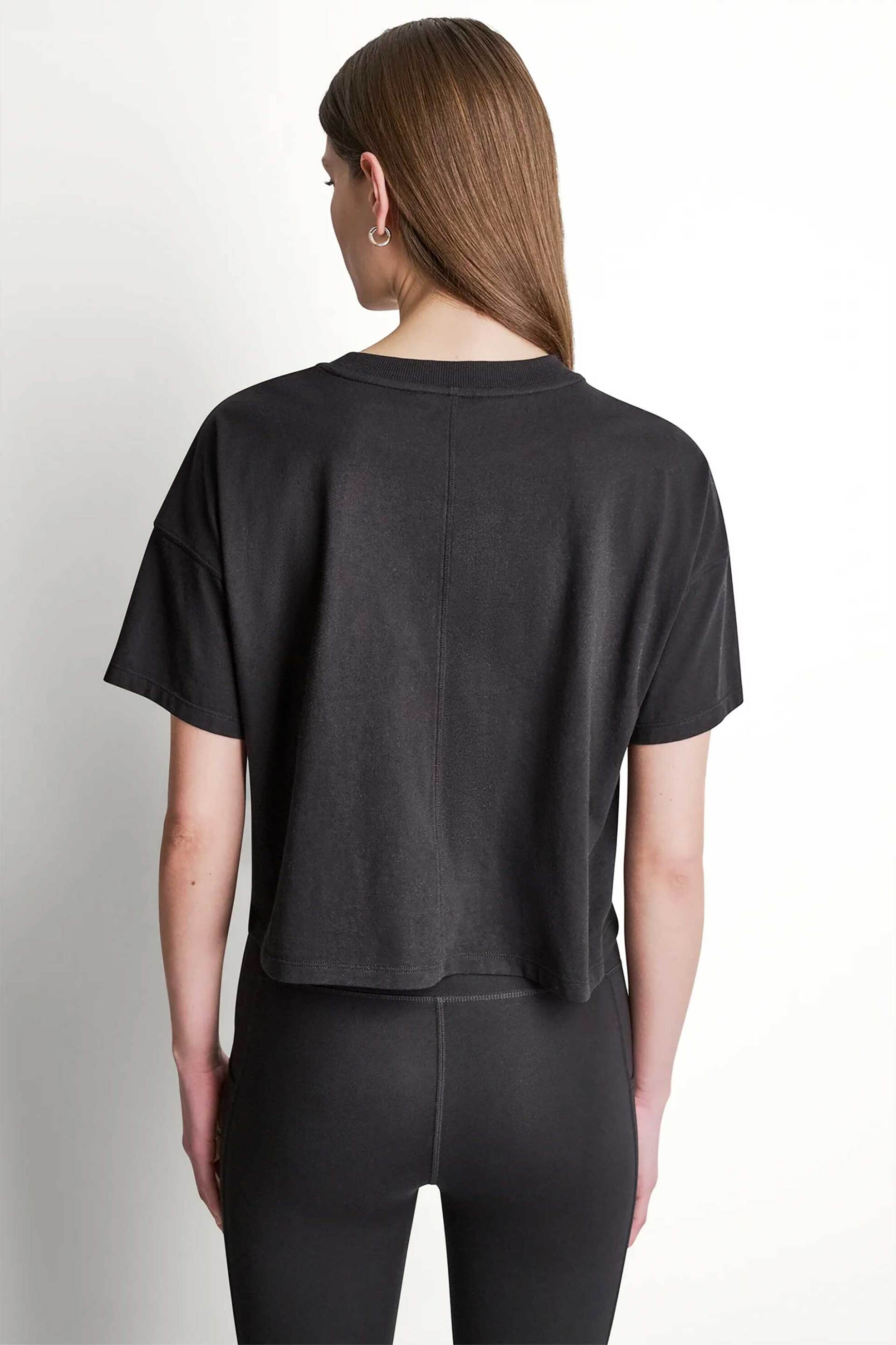Dkny Γυναικείο T-Shirt με Ανάγλυφο Λογότυπο Στρας Relaxed Fit - Dp6T1731 Μαύρο