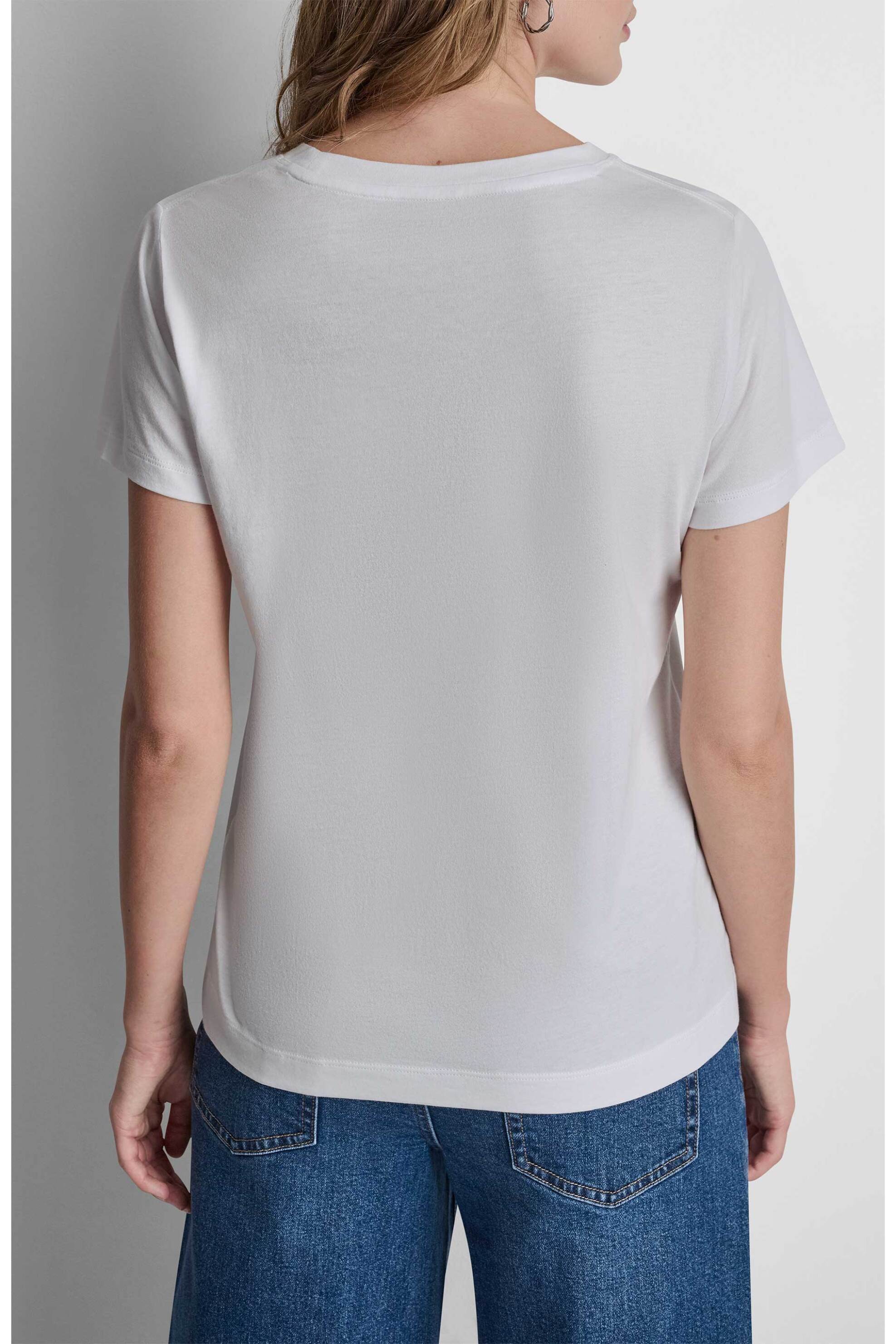 Dkny Γυναικείο T-Shirt με Print Regular Fit - Dj6T1794 Λευκό