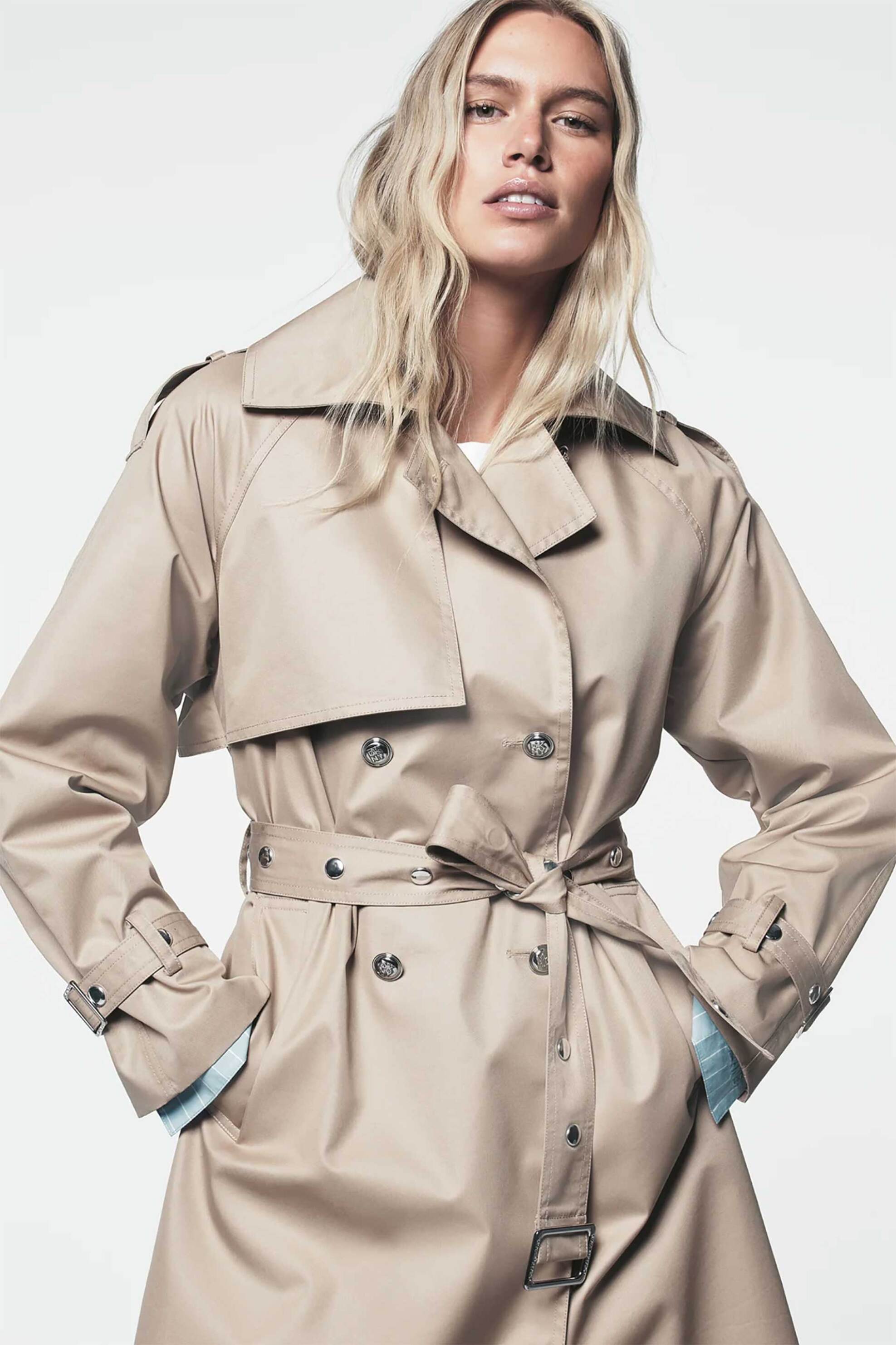 DKNY γυναικεία καπαρτίνα με ζώνη - DJ6J6232 Μπεζ
