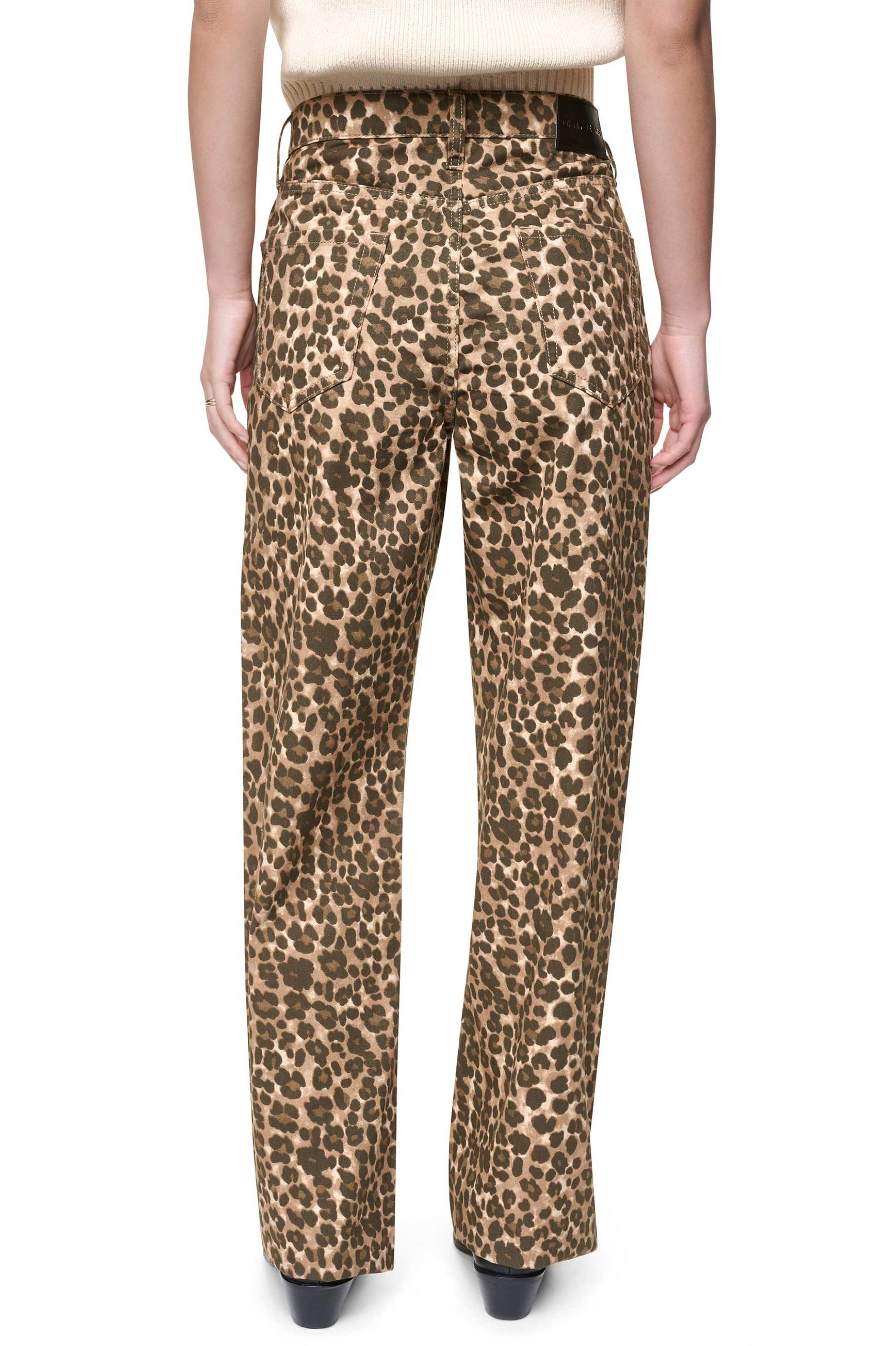 Dkny Γυναικείο Παντελόνι Denim Animal Print - Dj6M4202 Καφέ