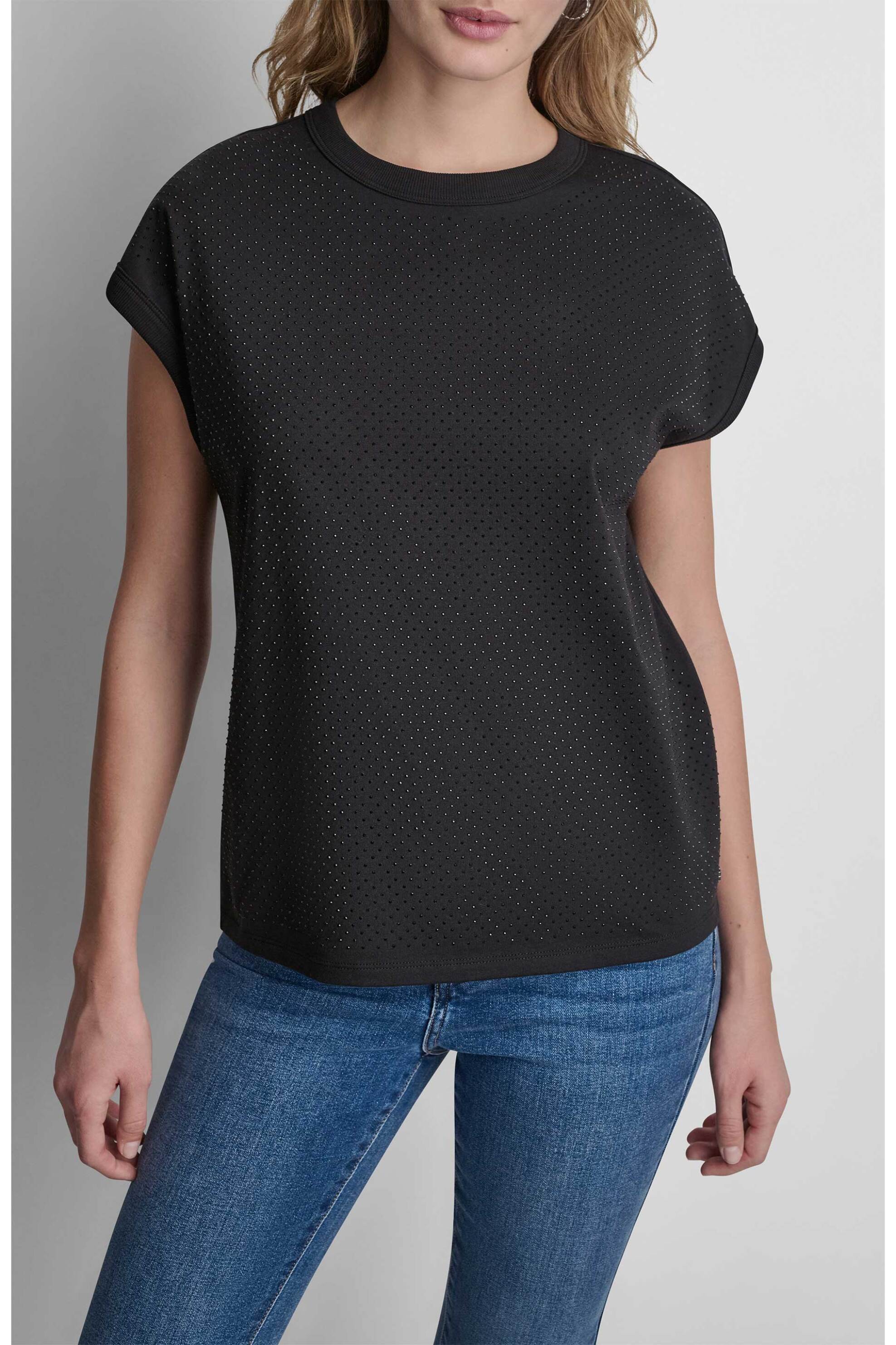 DKNY γυναικείο T-shirt με στρας - DJ6T1772 Μαύρο