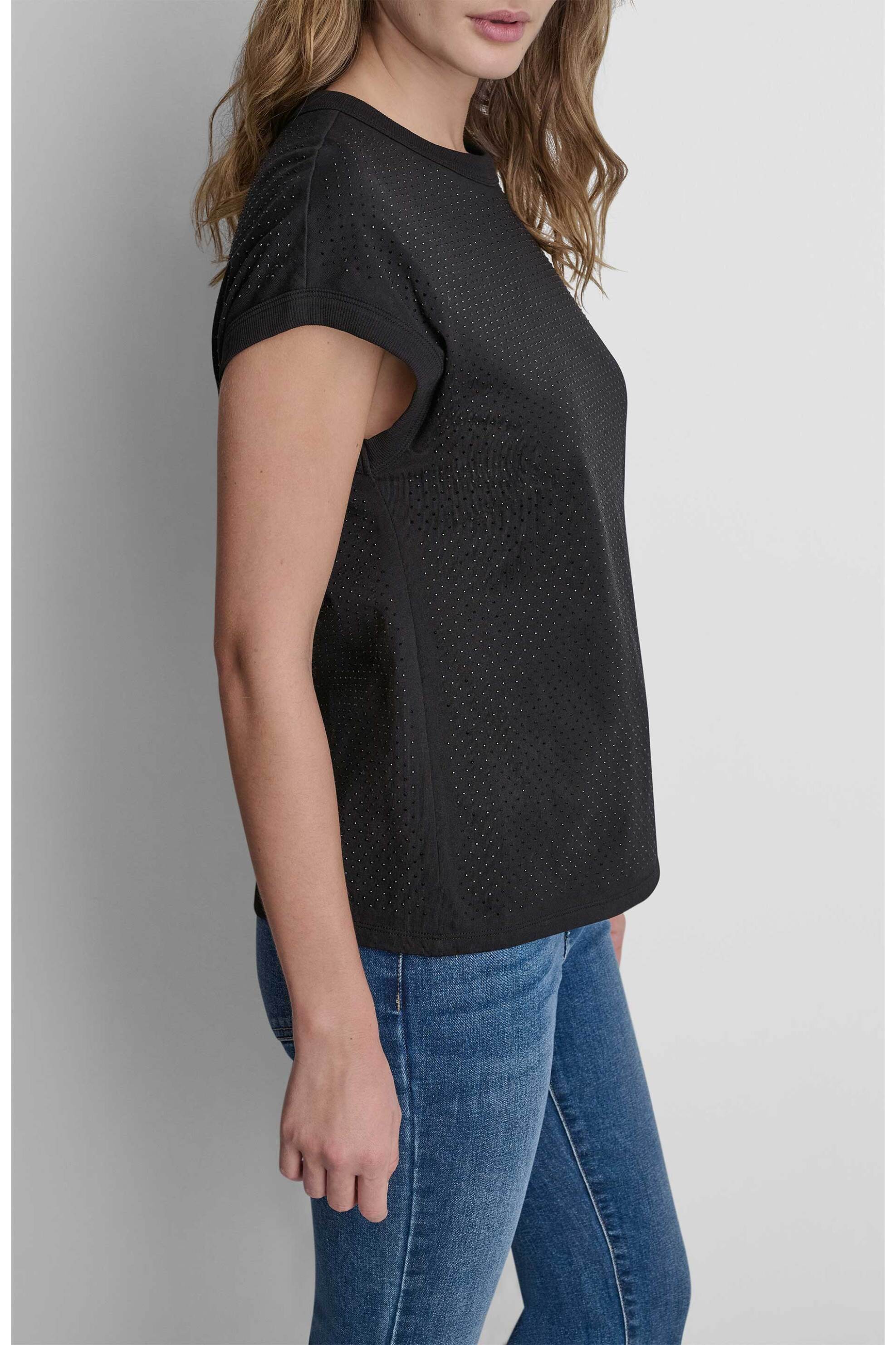 DKNY γυναικείο T-shirt με στρας - DJ6T1772 Μαύρο