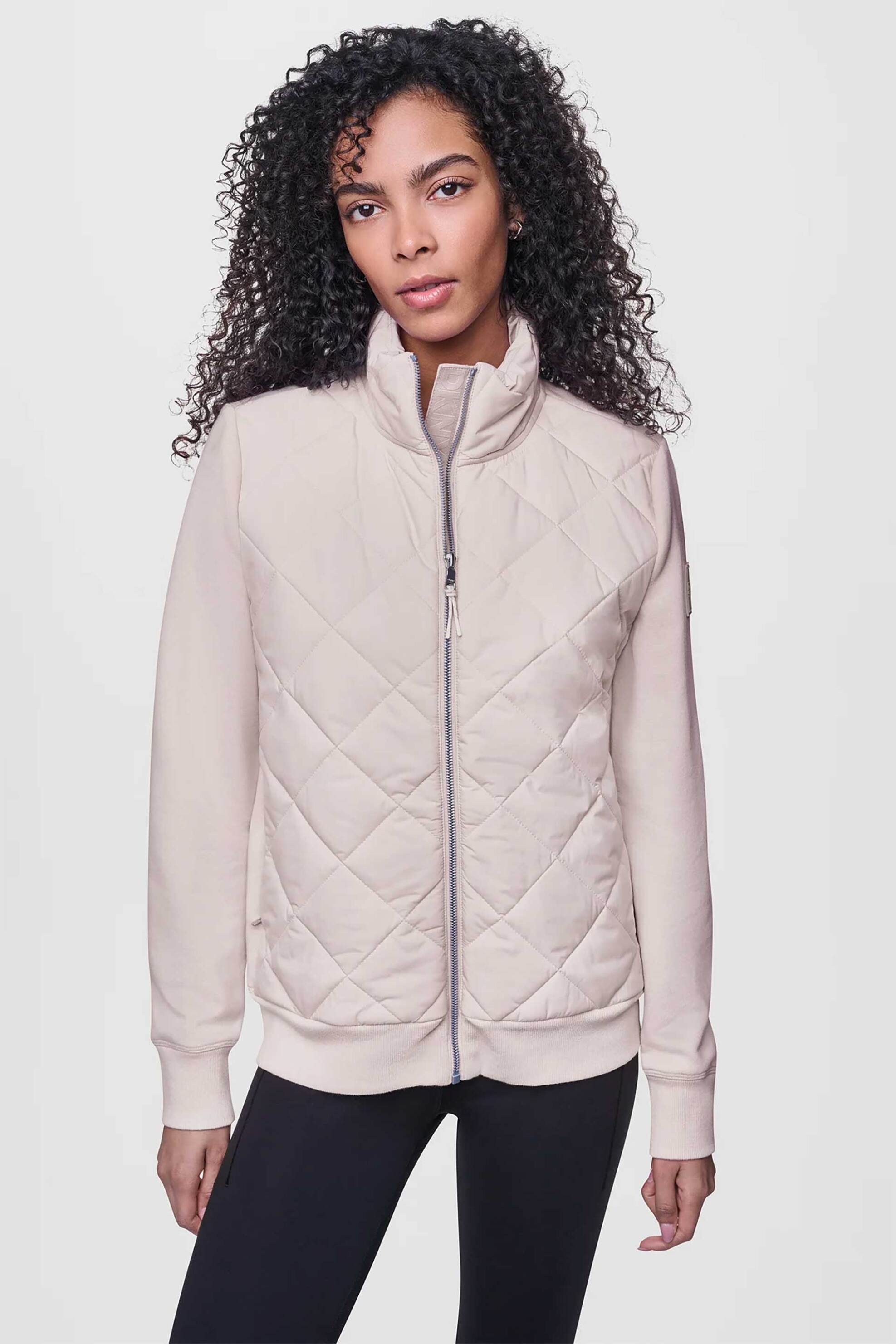 DKNY γυναικείο jacket καπιτονέ μονόχρωμο - DP6J9728 Εκρού
