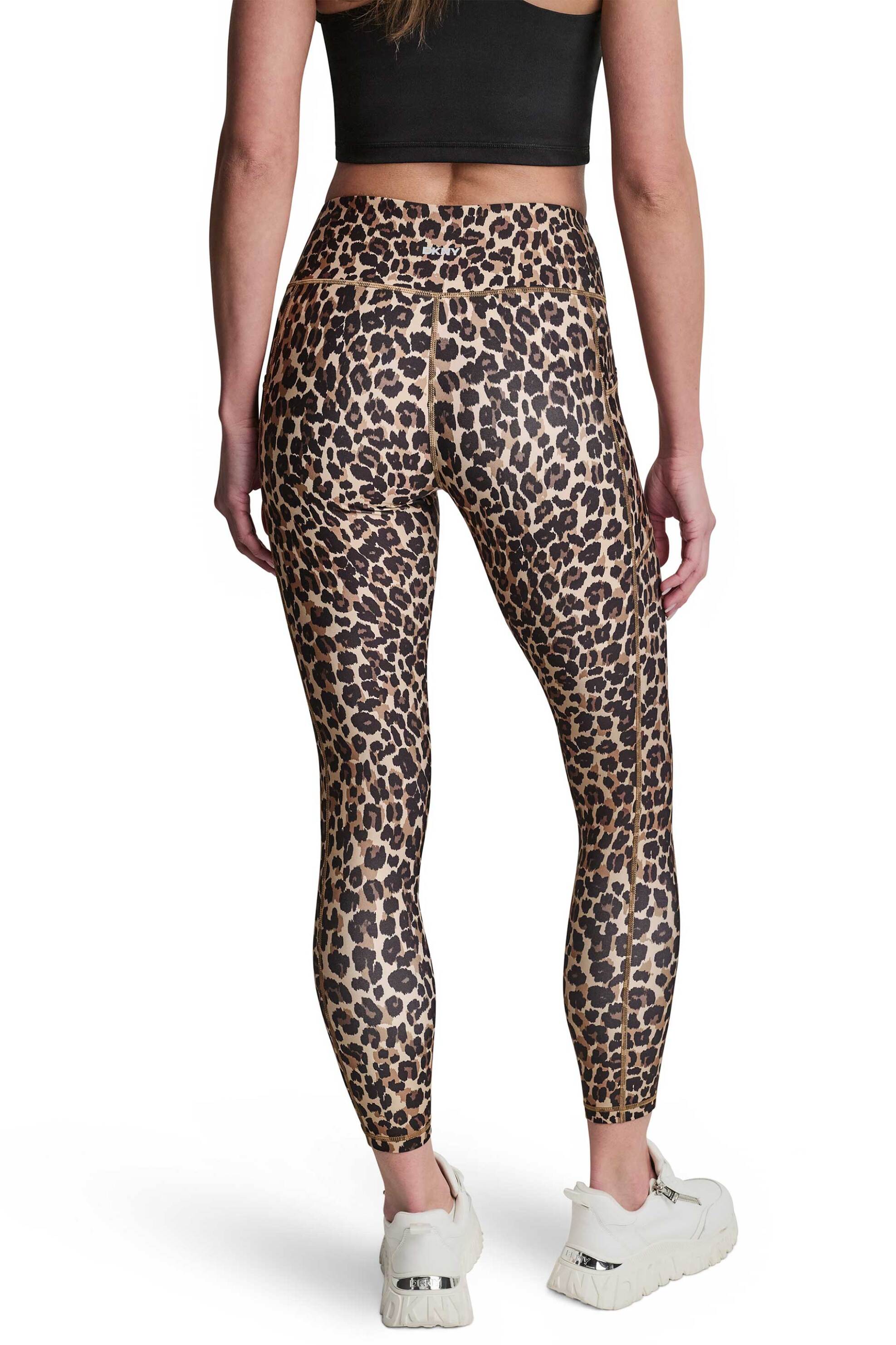 Dkny Γυναικείο Κολάν 7 8 με All-Over Logo Print - Dp6P3491 Καφέ