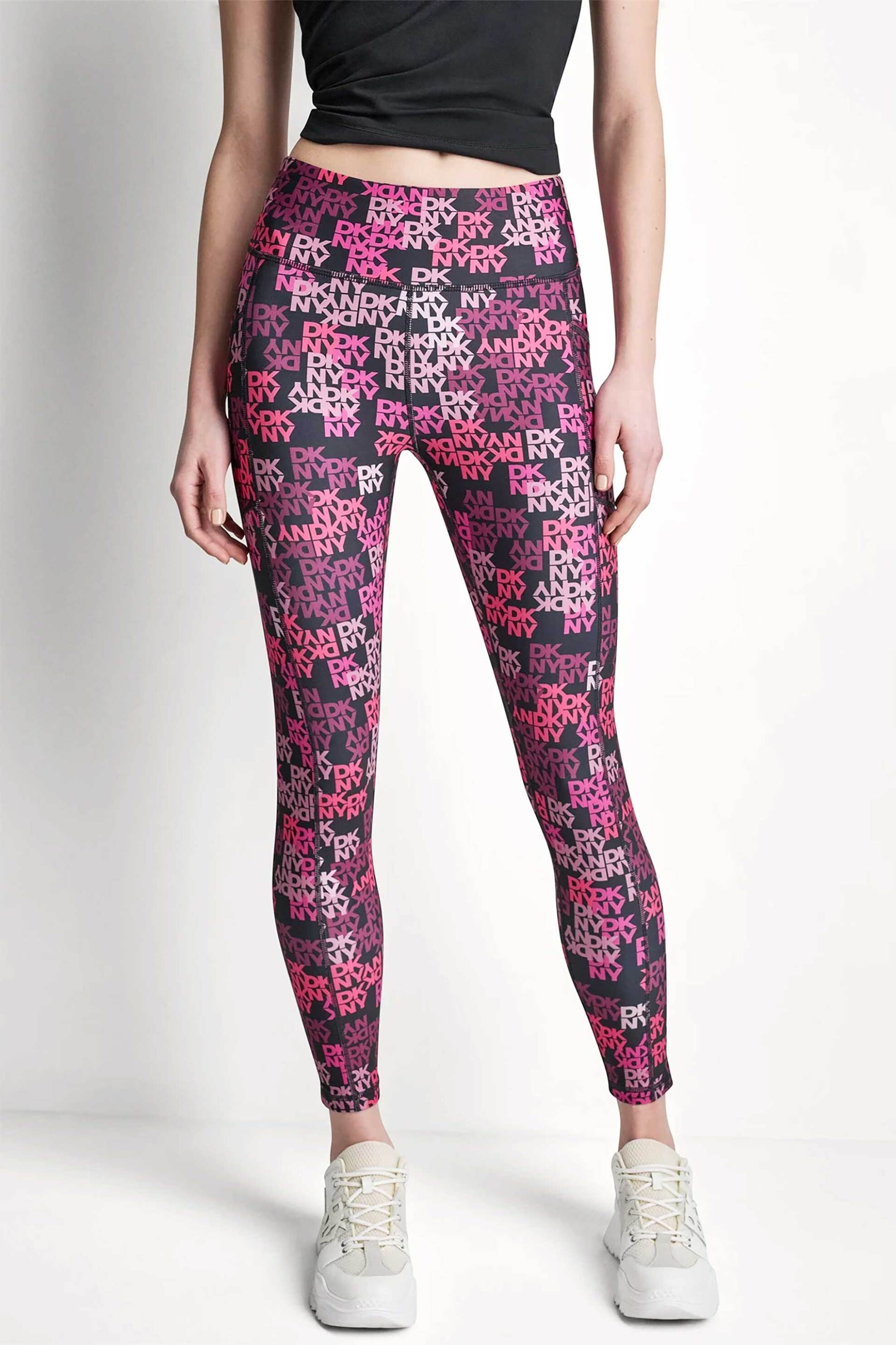 DKNY γυναικείο κολάν 7/8 με all-over logo print - DP6P3491 Φούξια