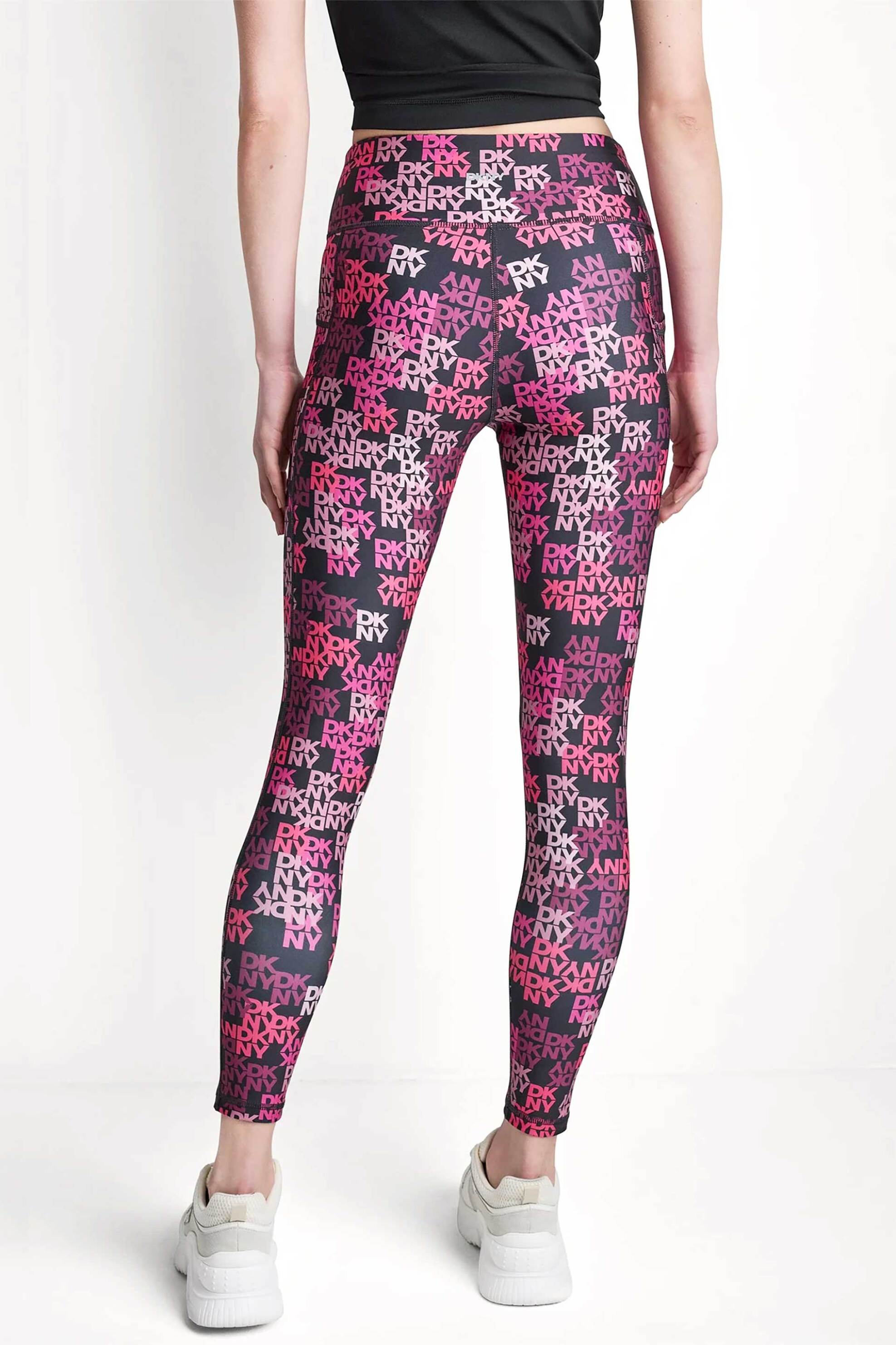 Dkny Γυναικείο Κολάν 7 8 με All-Over Logo Print - Dp6P3491 Φούξια