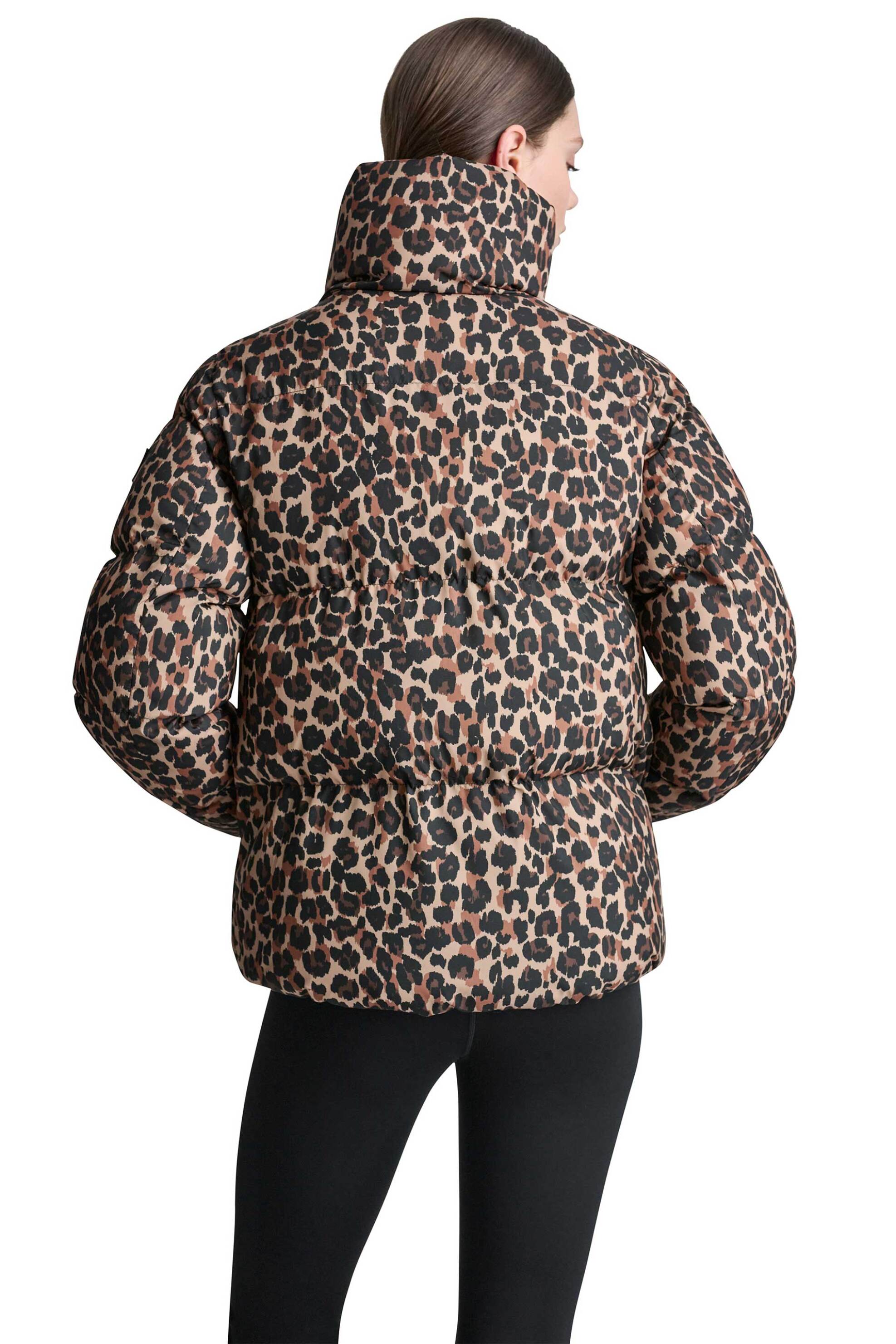 Dkny Γυναικείο Μπουφάν Καπιτονέ Animal Print - Dp6J9673 Καφέ
