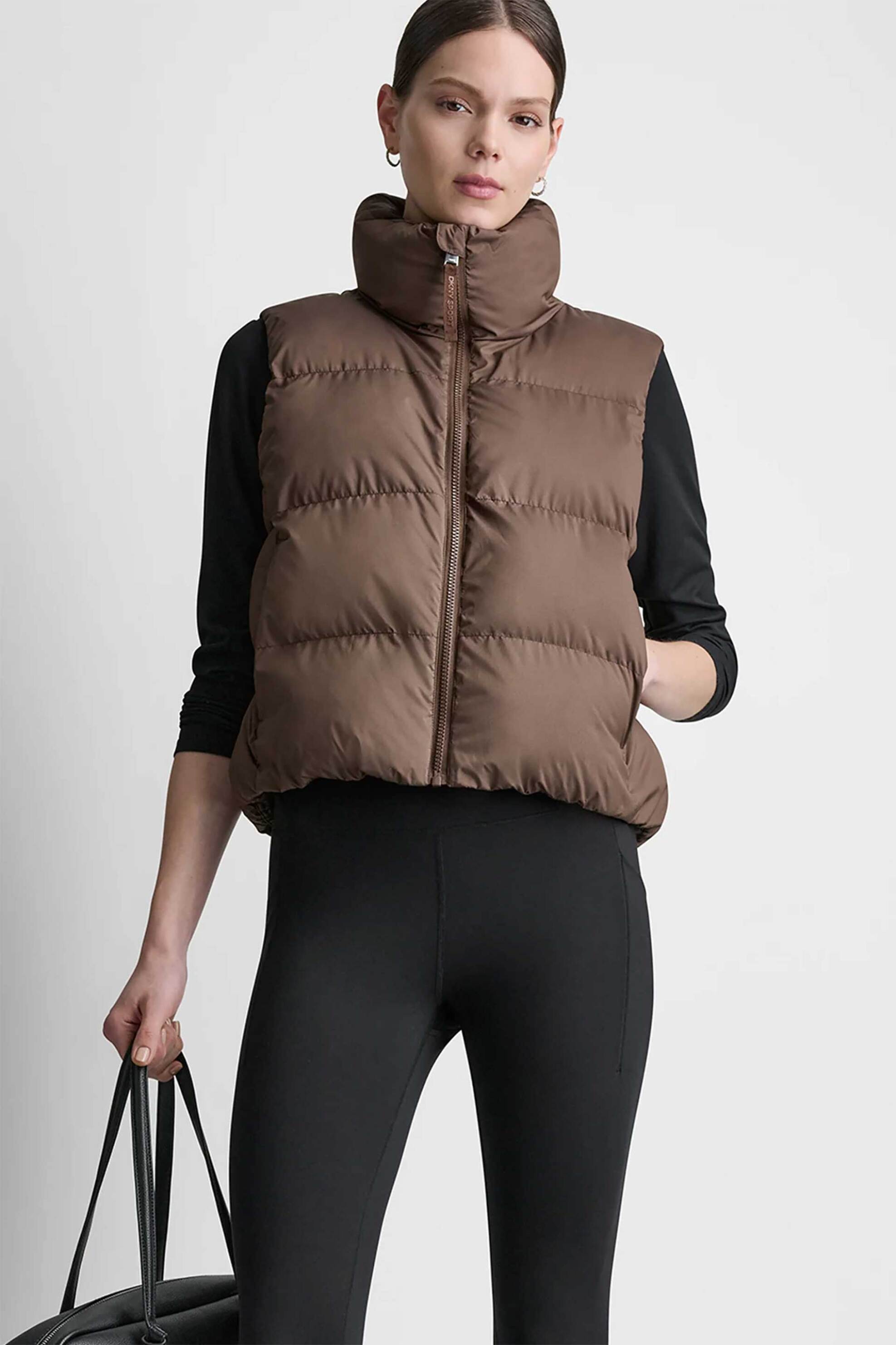 DKNY γυναικείο μπουφάν αμάνικο καπιτονέ - DP6V3145 Καφέ