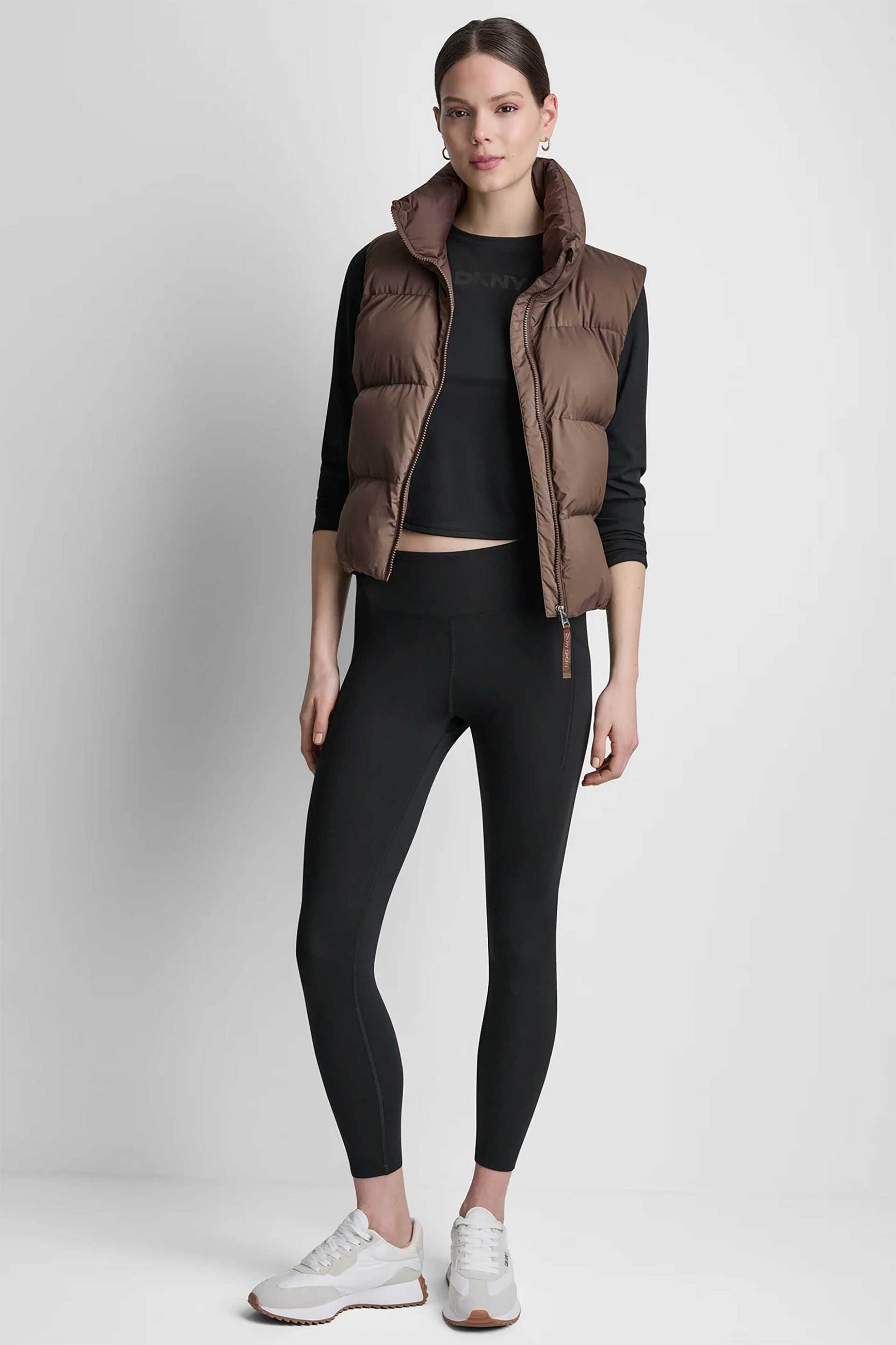 DKNY γυναικείο μπουφάν αμάνικο καπιτονέ - DP6V3145 Καφέ