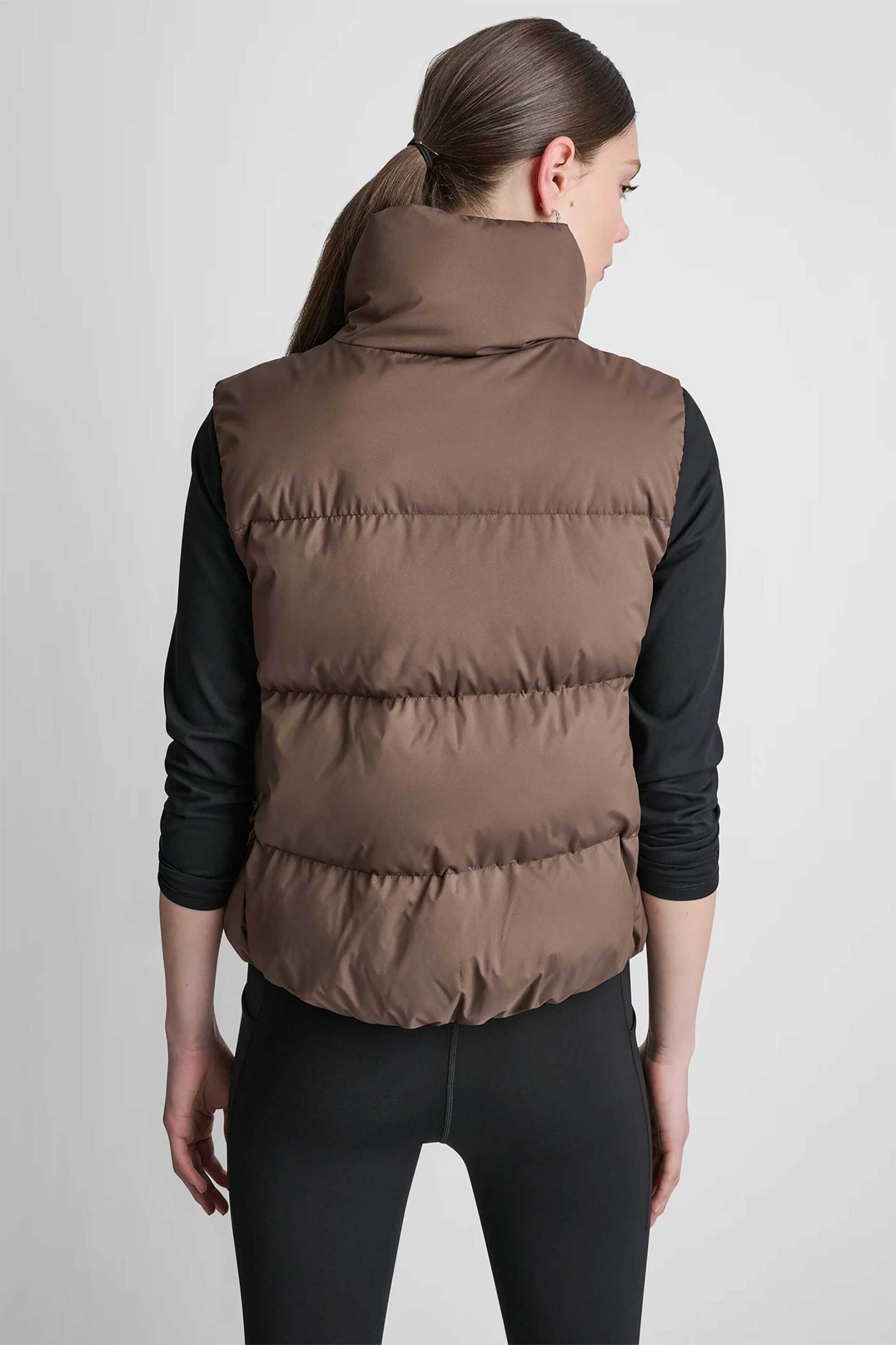 Dkny Γυναικείο Μπουφάν Αμάνικο Καπιτονέ - Dp6V3145 Καφέ