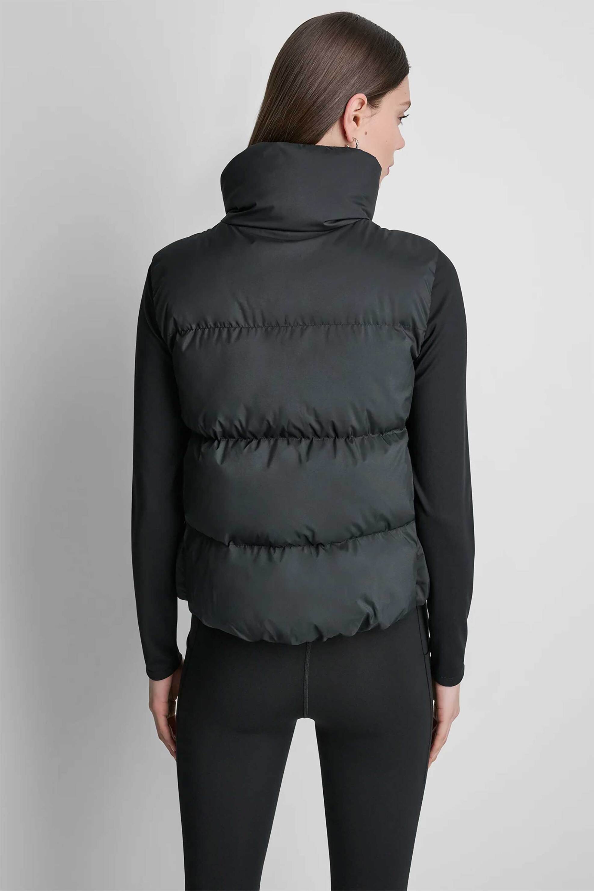 Dkny Γυναικείο Μπουφάν Αμάνικο Καπιτονέ - Dp6V3145 Μαύρο