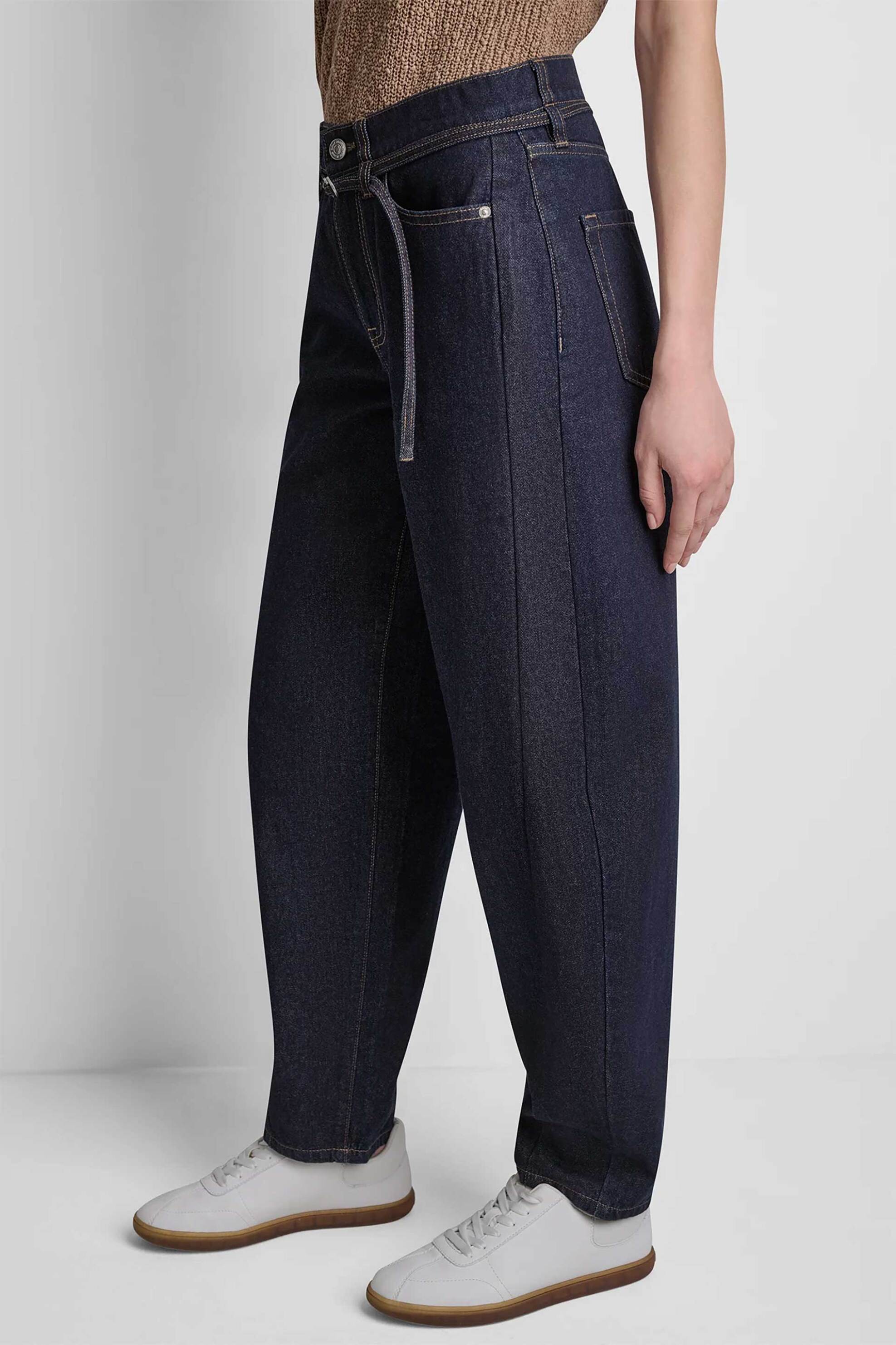 DKNY DKNY γυναικείο τζιν παντελόνι με ζώνη Barrel Fit - DJ5B4149 Denim Blue - 3