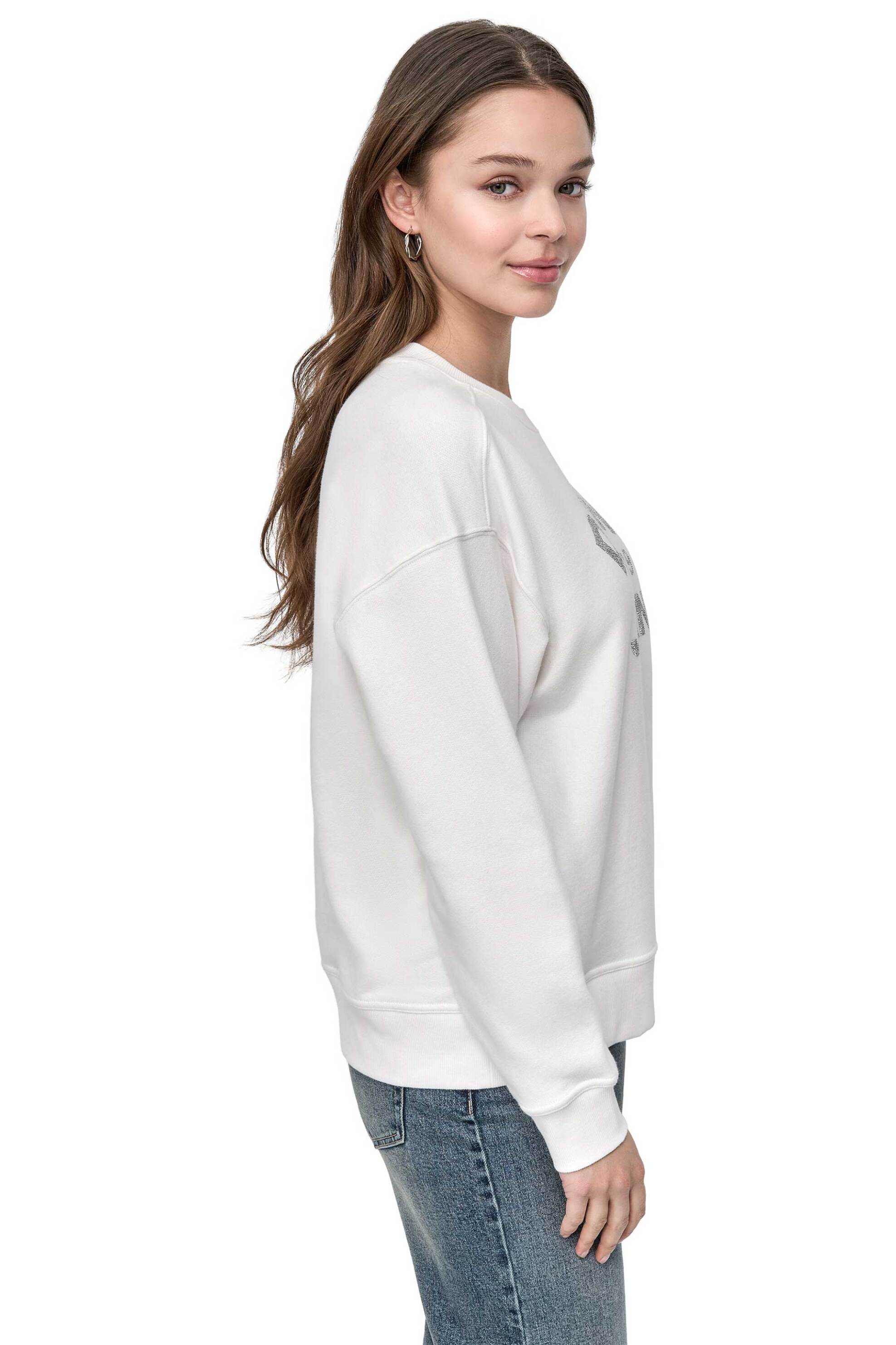 DKNY DKNY γυναικεία μπλούζα φούτερ με λογότυπο με στρας - DJ5T1522 Λευκό - 2