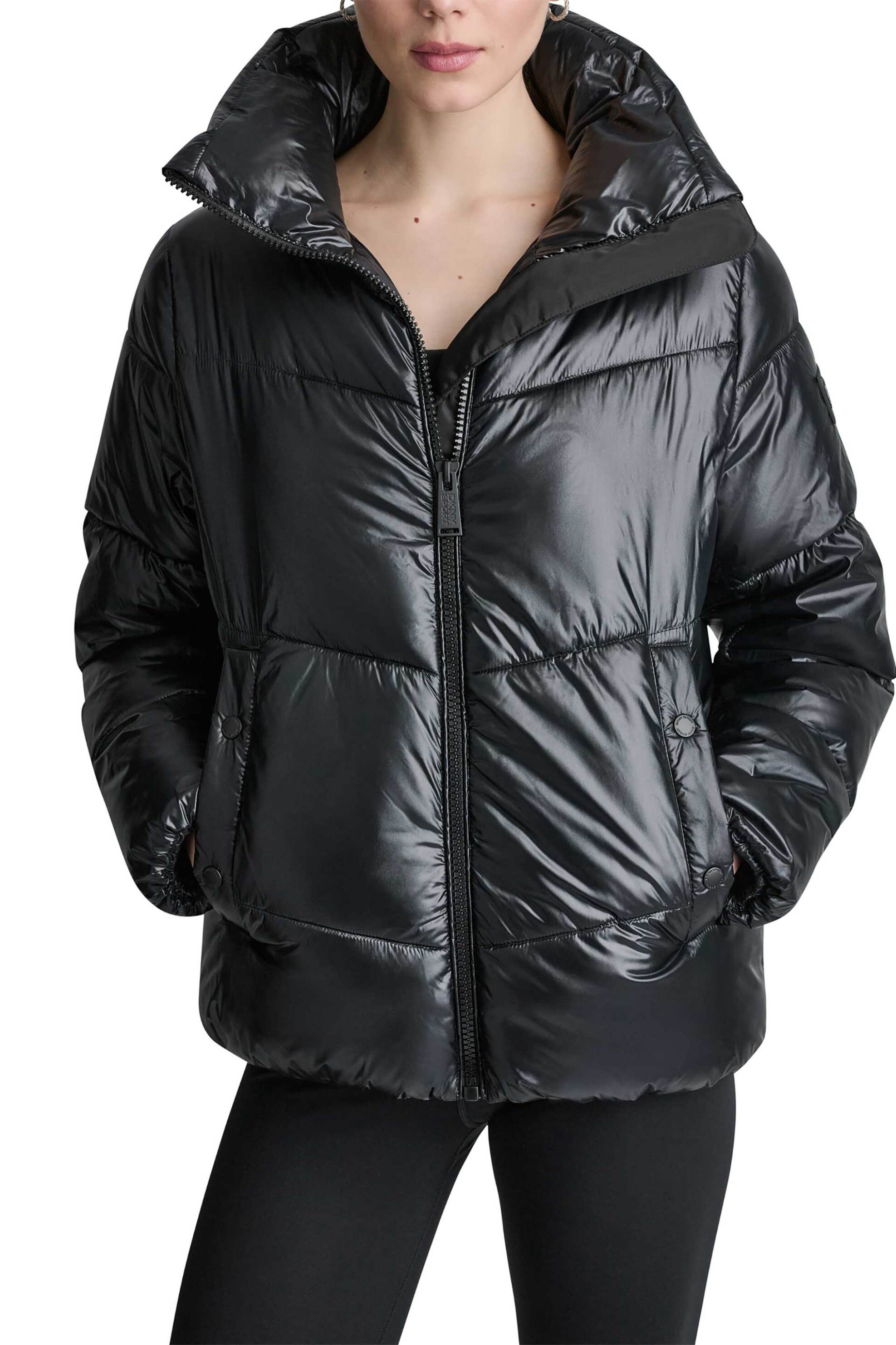 DKNY DKNY γυναικείο μπουφάν καπιτονέ μονόχρωμο - DP6J9623 Μαύρο