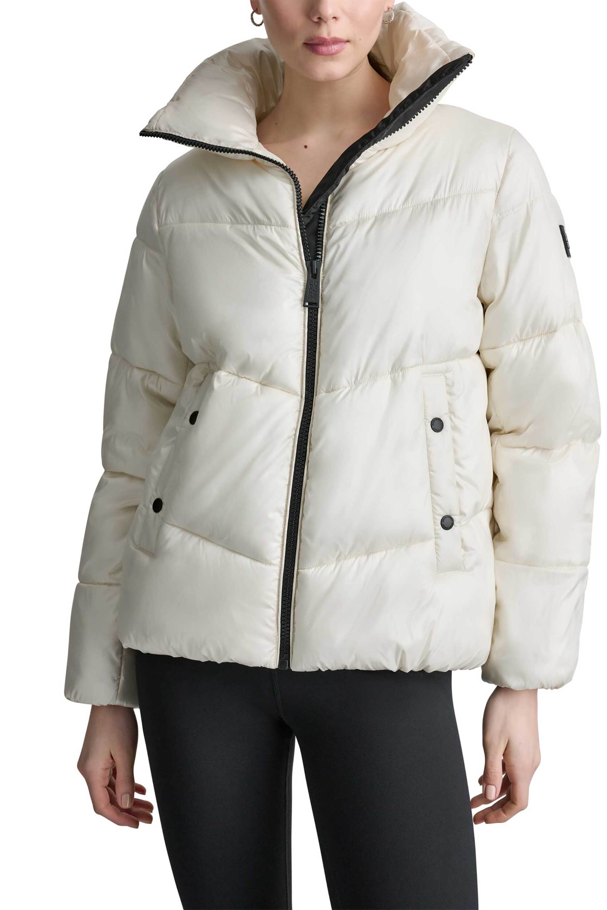 DKNY γυναικείο μπουφάν καπιτονέ μονόχρωμο - DP6J9623 Εκρού