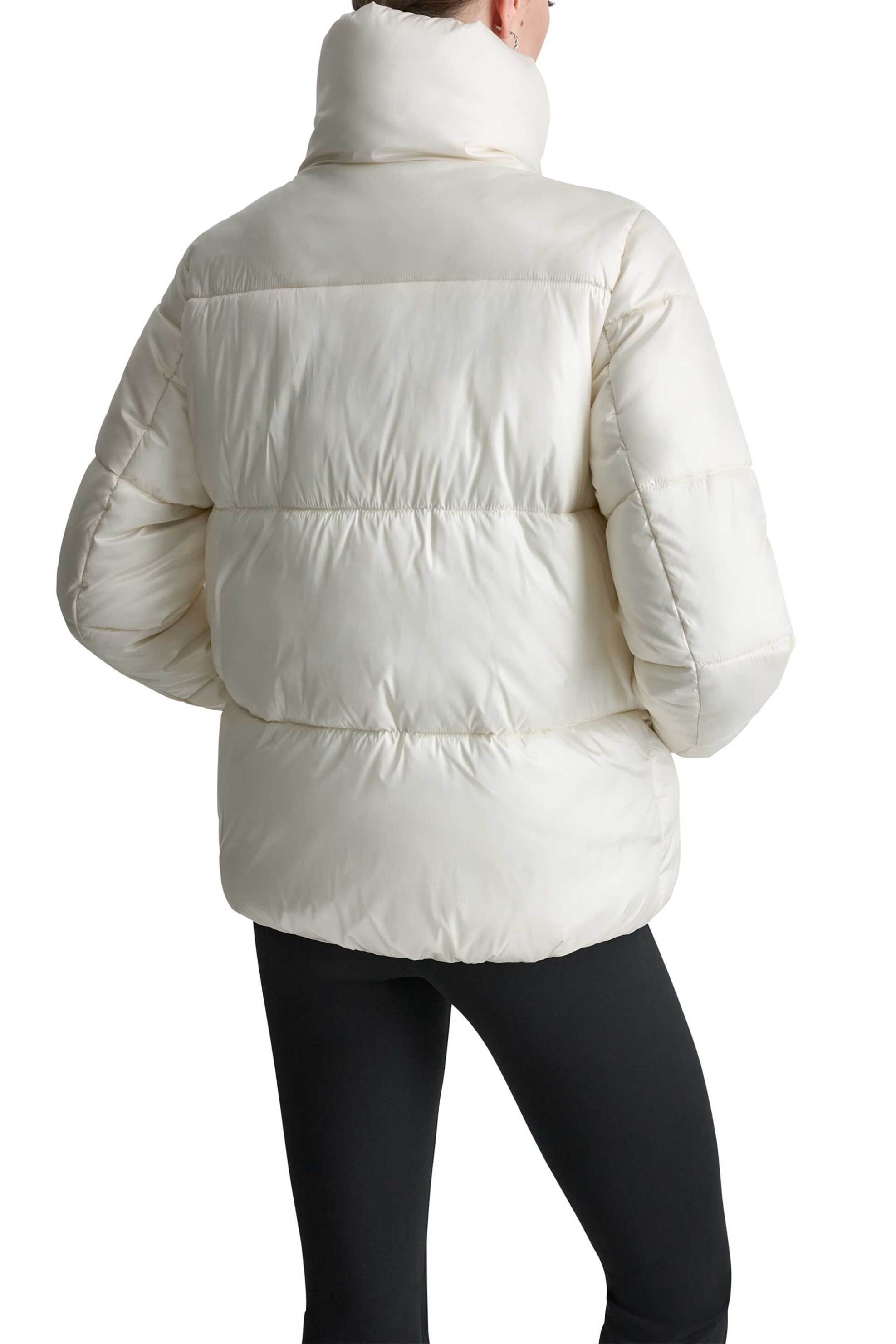 Dkny Γυναικείο Μπουφάν Καπιτονέ Μονόχρωμο - Dp6J9623 Εκρού
