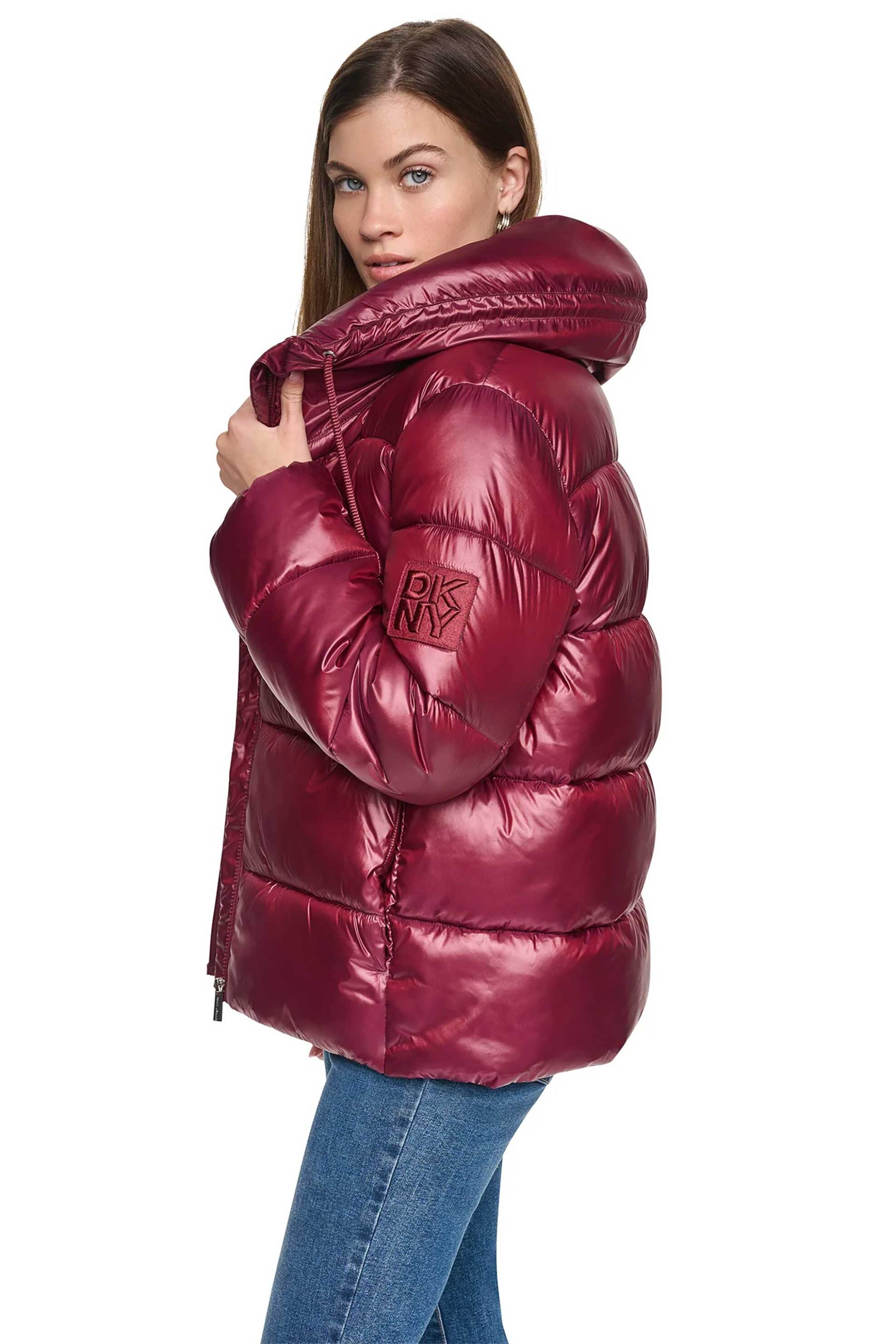 DKNY DKNY γυναικείο μπουφάν καπιτονέ μονόχρωμο - DJ6J6113 Μπορντό - 3