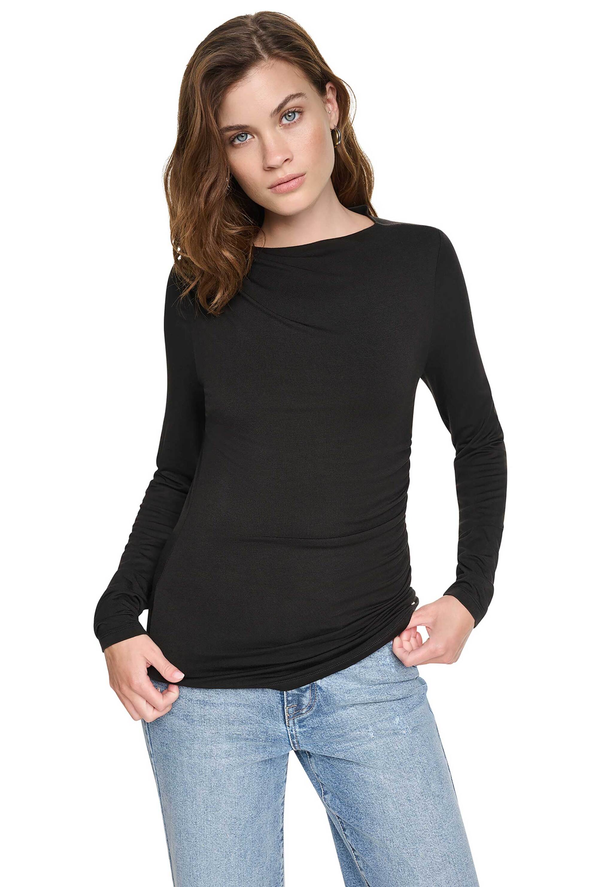 DKNY γυναικεία μπλούζα με ντραπέ σχέδιο - DJ6T1825 Μαύρο
