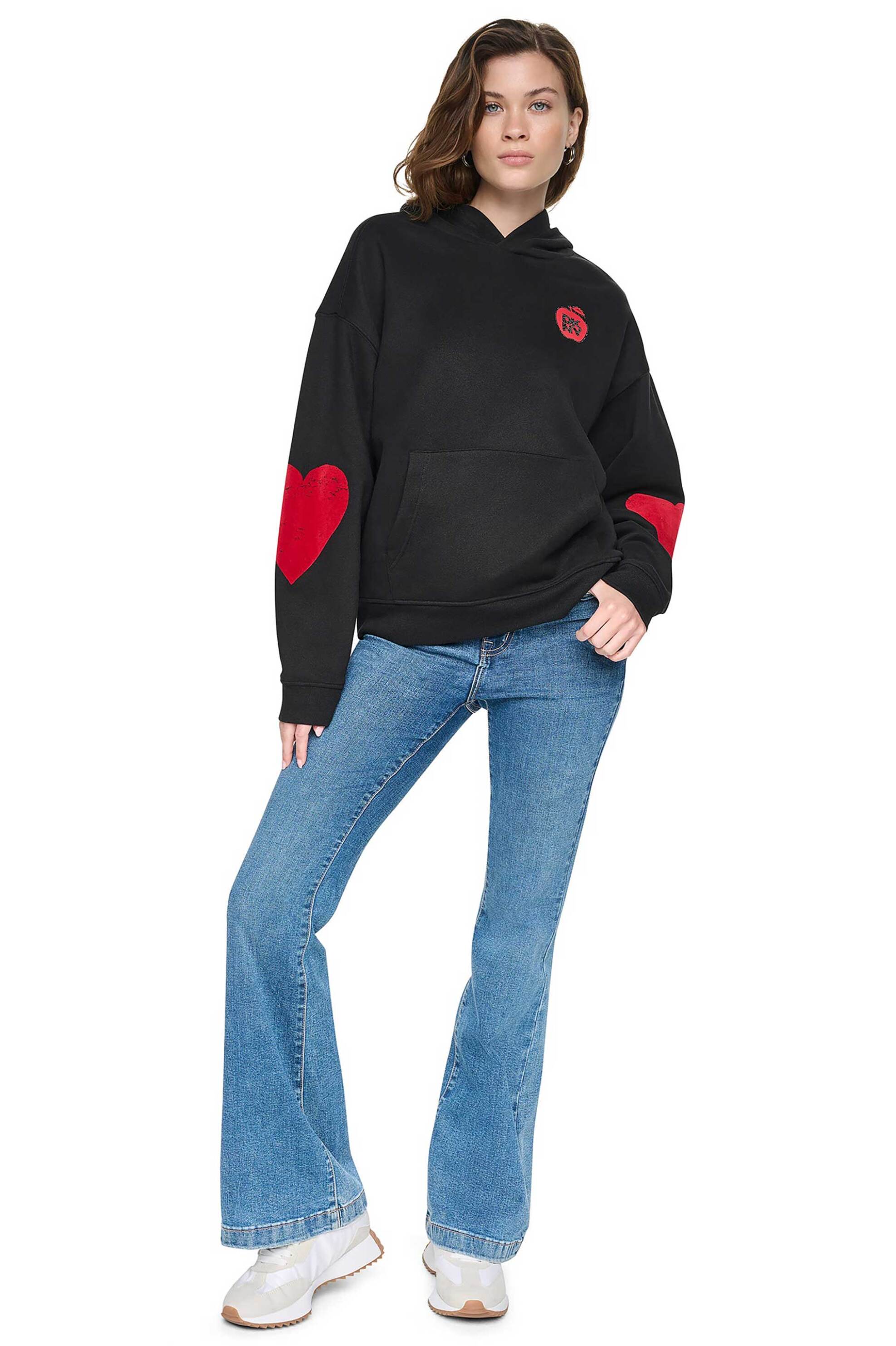 DKNY γυναικεία μπλούζα φούτερ με print Oversized - DJ6T1862 Μαύρο