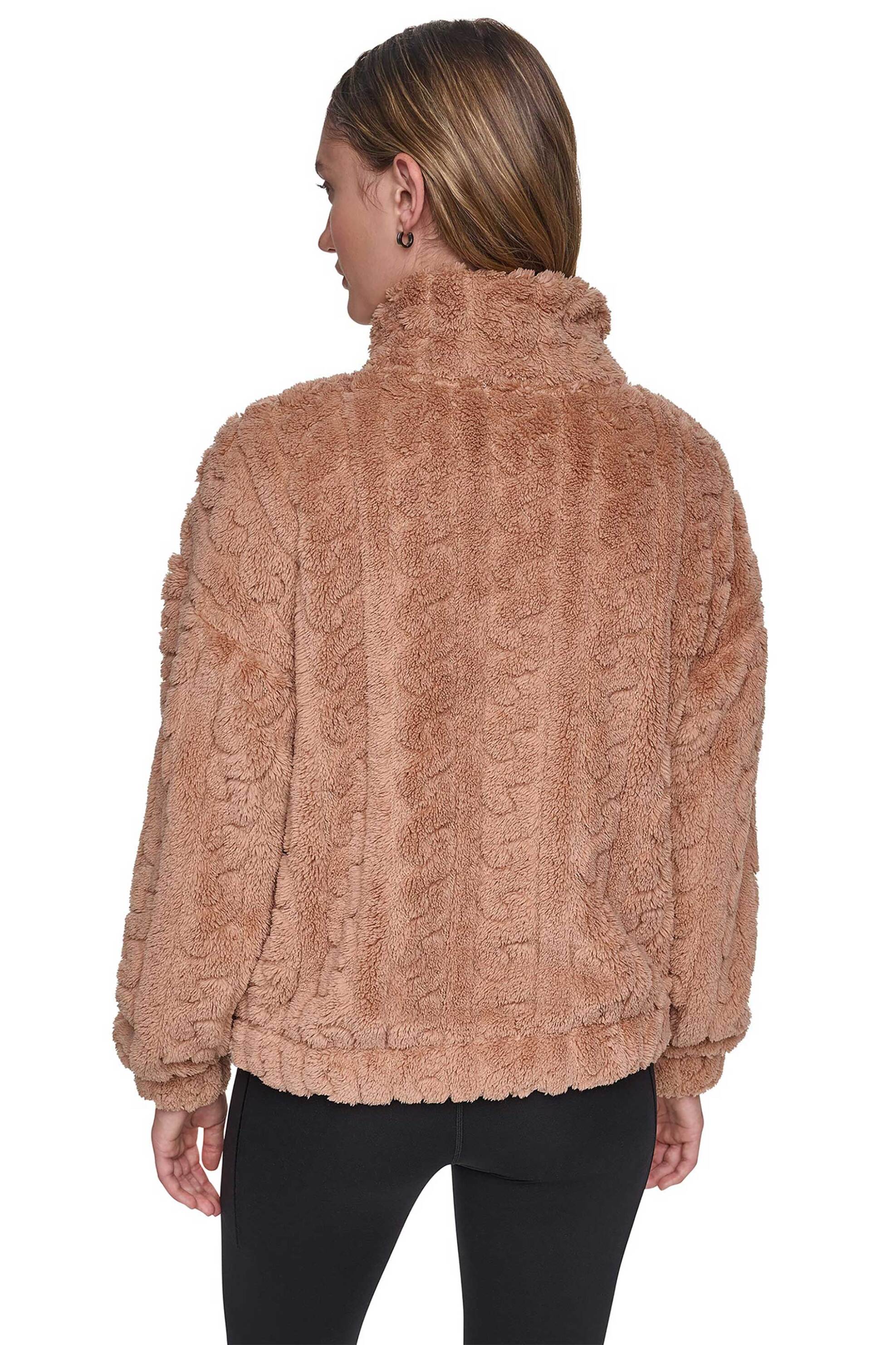 DKNY DKNY γυναικείο jacket sherpa μονόχρωμο - DP6J9737 Μπεζ - 4