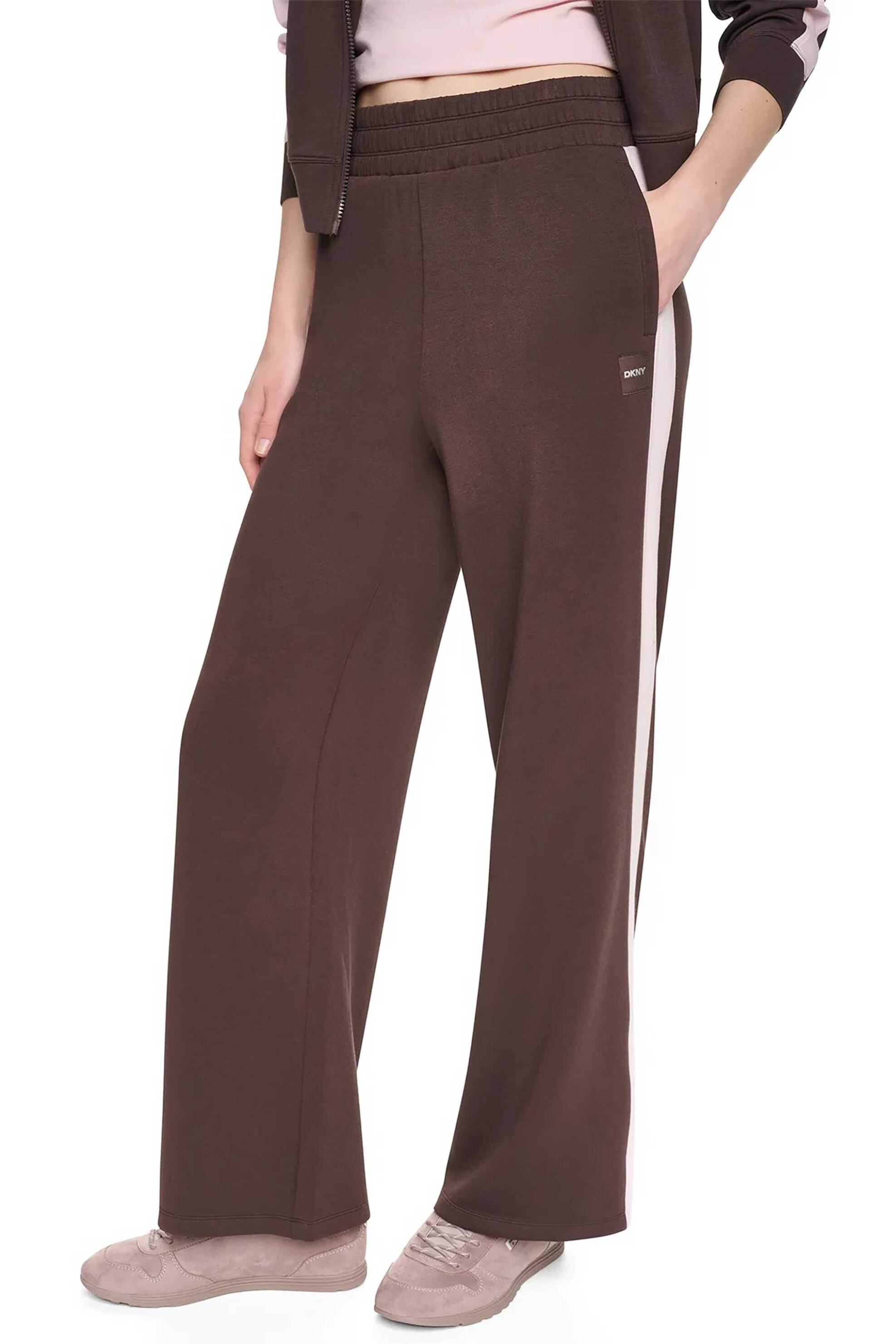 DKNY γυναικείο παντελόνι φόρμας με λογότυπο - DP6P3649 Καφέ