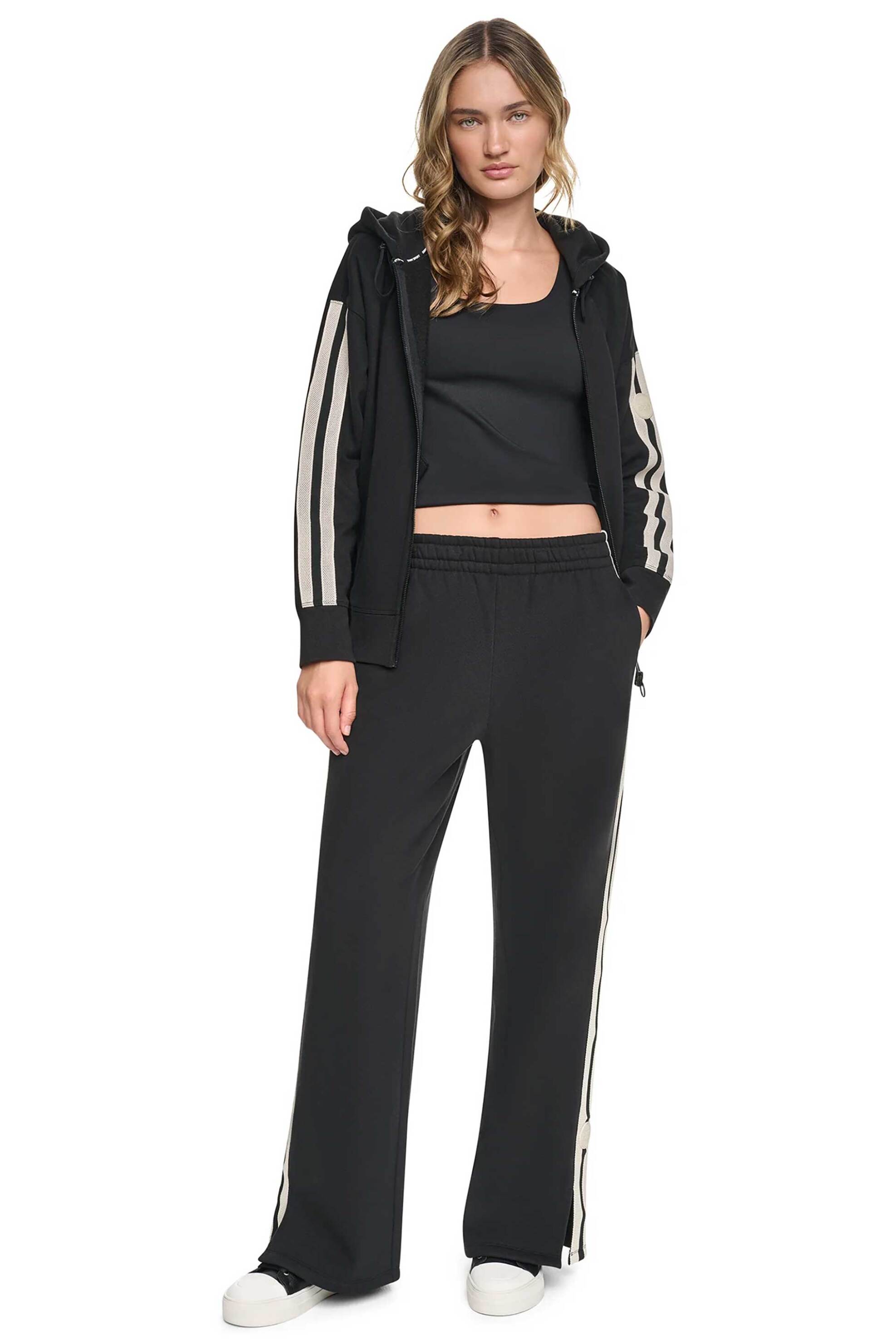 DKNY γυναικείο παντελόνι φόρμας με φάσα στο πλάι - DP6P3936 Μαύρο