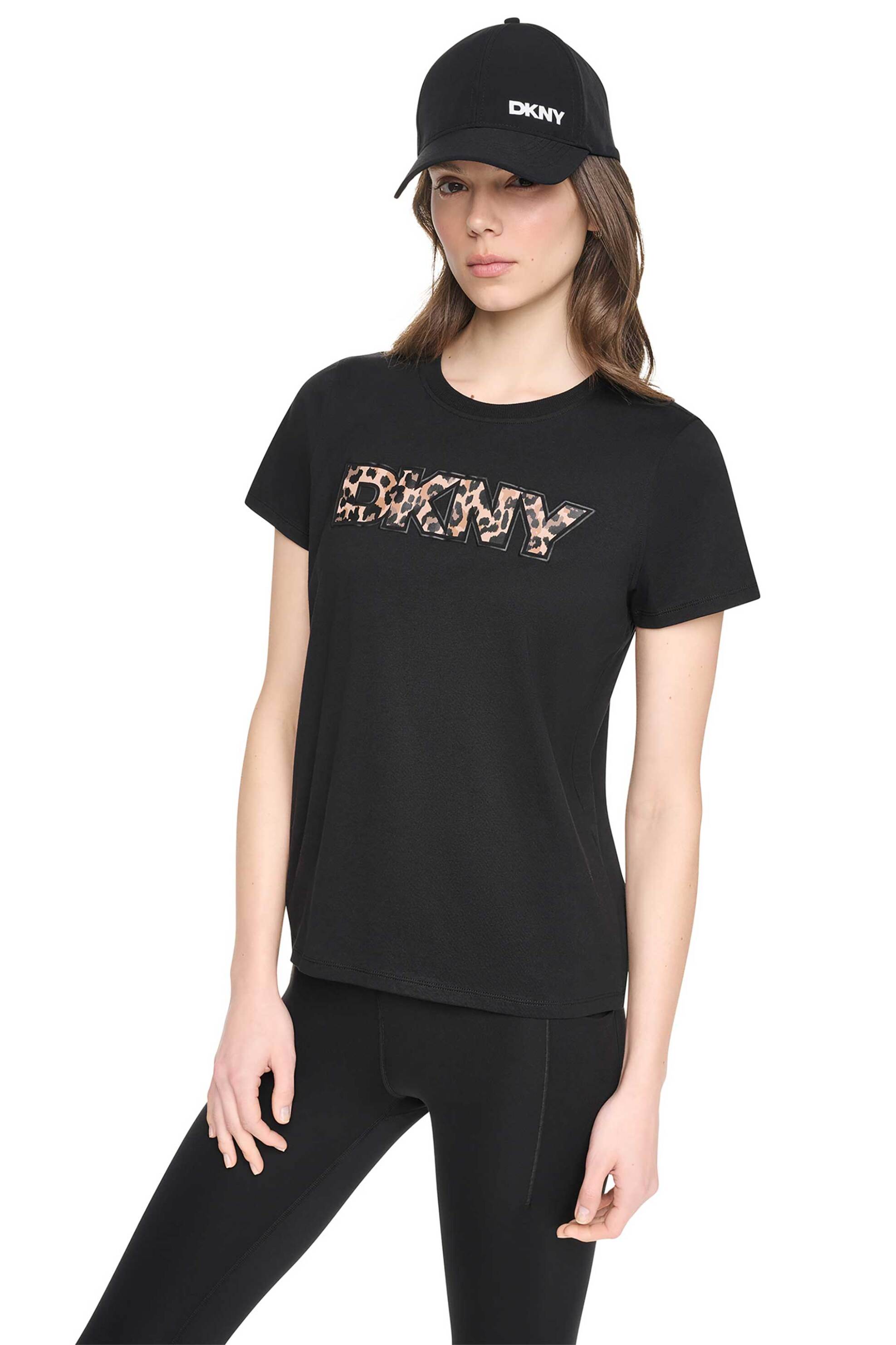DKNY γυναικείο βαμβακερό T-shirt με animal logo print - DP6T1830 Μαύρο