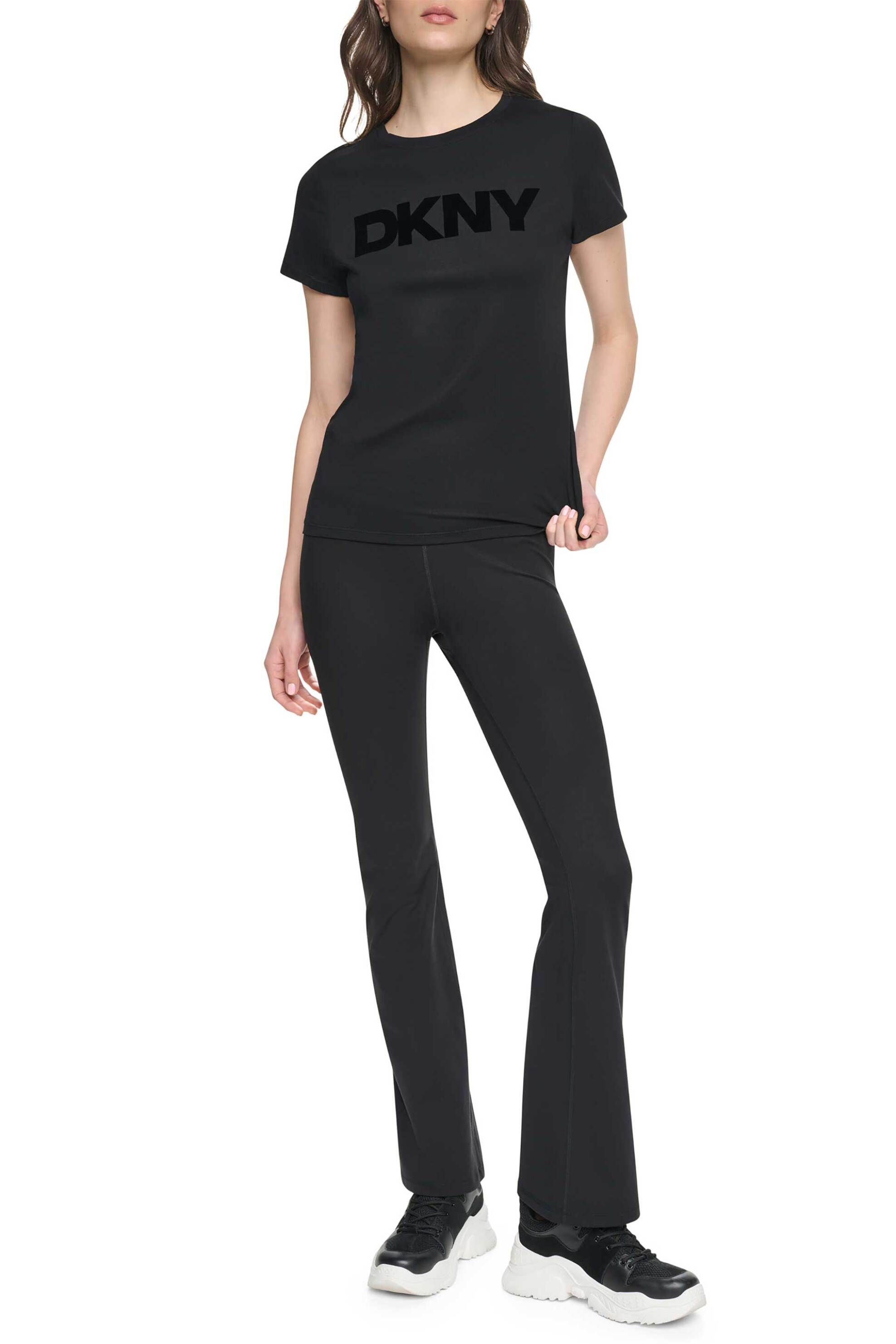 DKNY γυναικείο βαμβακερό T-shirt με logo print - DP6T1849 Μαύρο