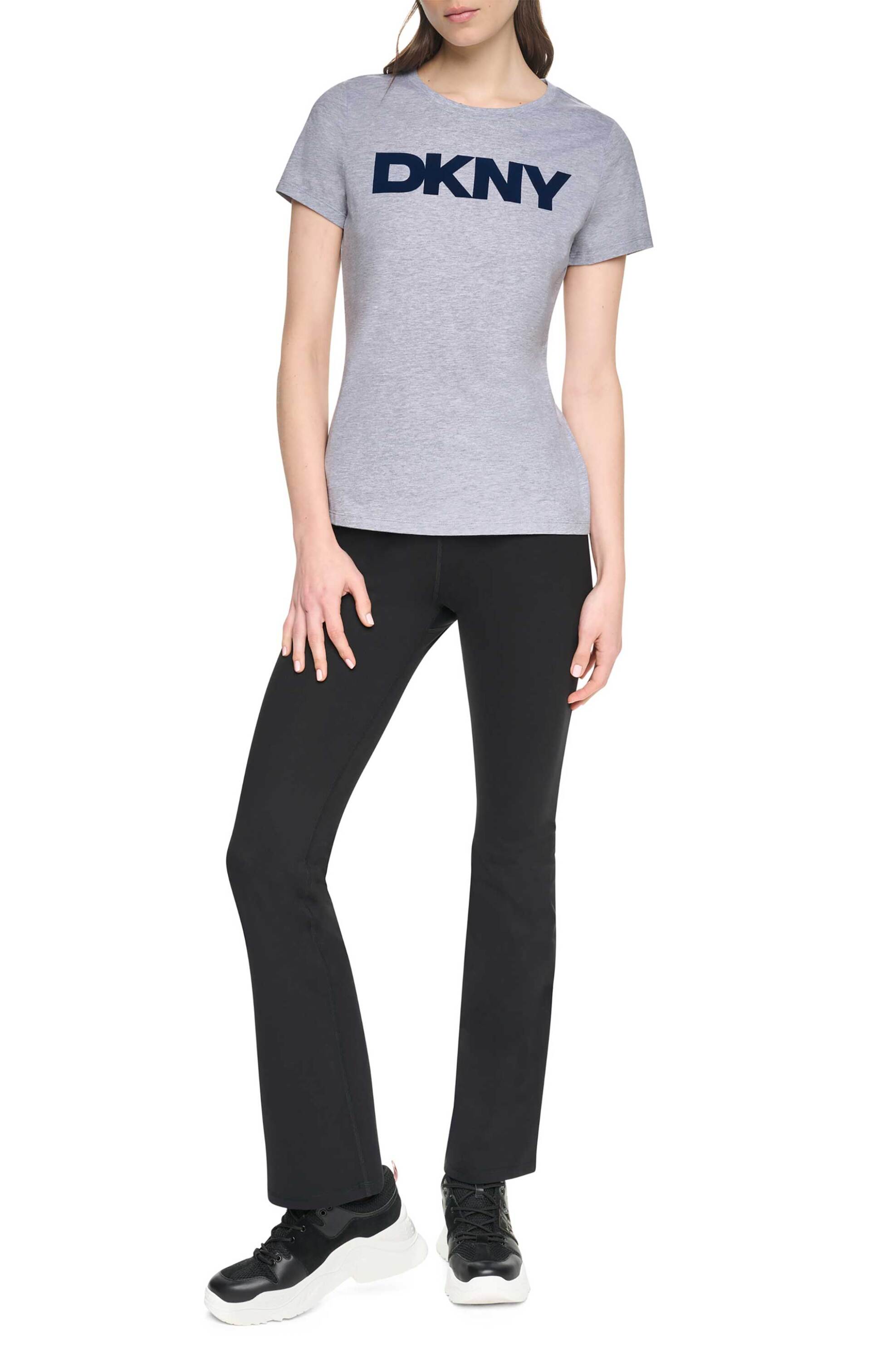 DKNY γυναικείο βαμβακερό T-shirt με logo print - DP6T1849 Γκρι