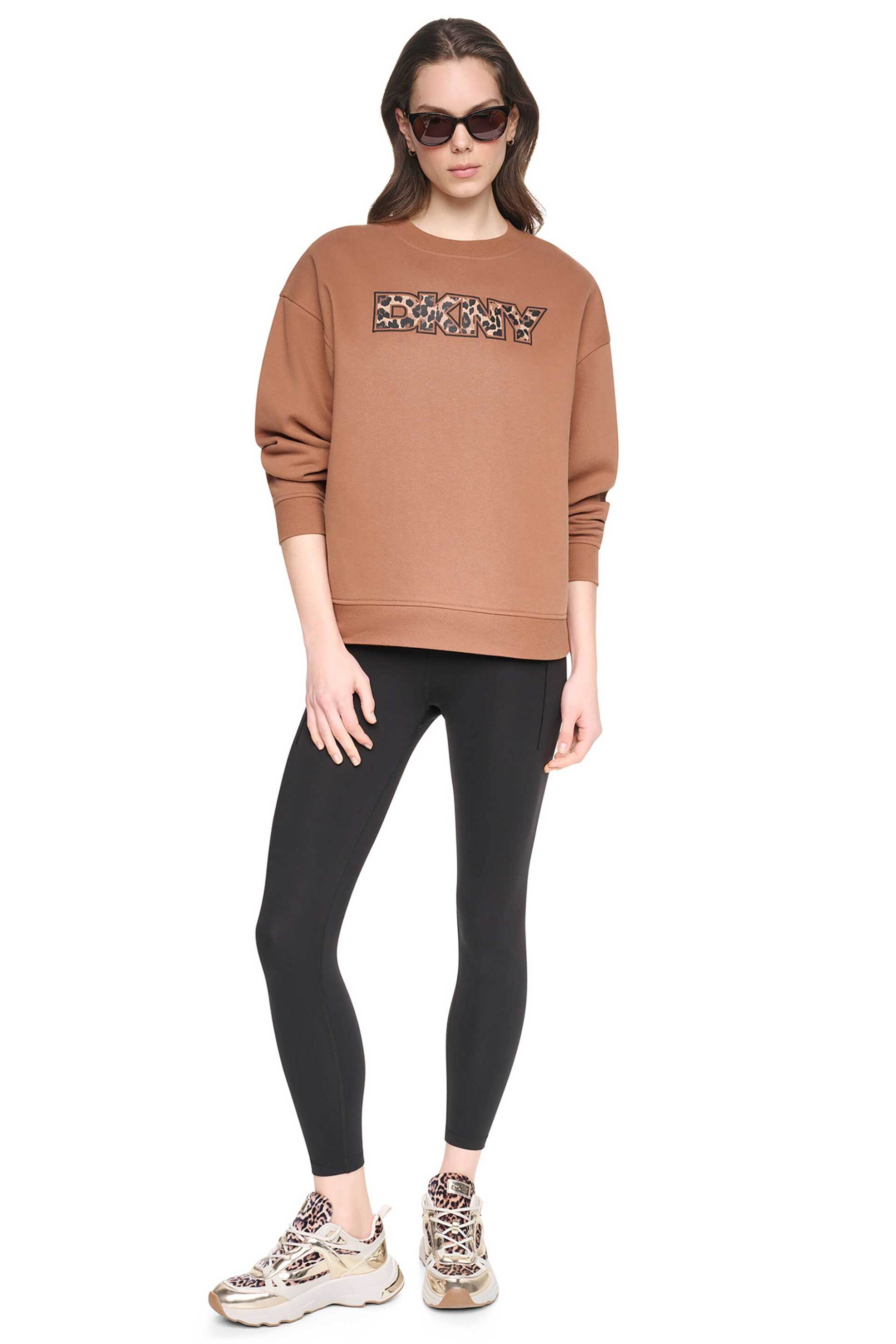 DKNY γυναικεία μπλούζα φούτερ με λογότυπο animal print - DP6T1829 Ταμπά