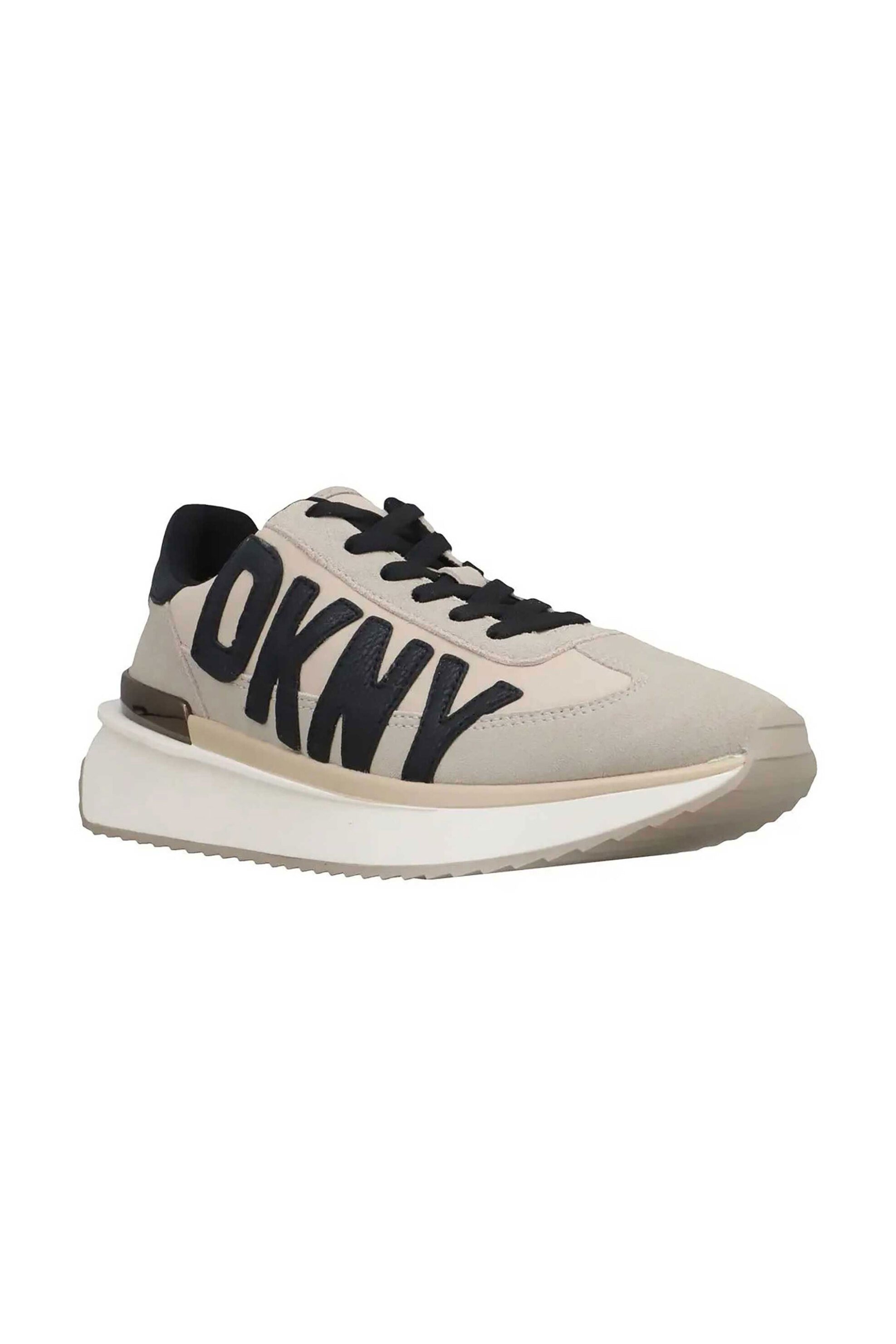 DKNY DKNY γυναικεία δερμάτινα sneakers με contrast logo στο πλάι "Arlan" - K1446991 Εκρού - 2