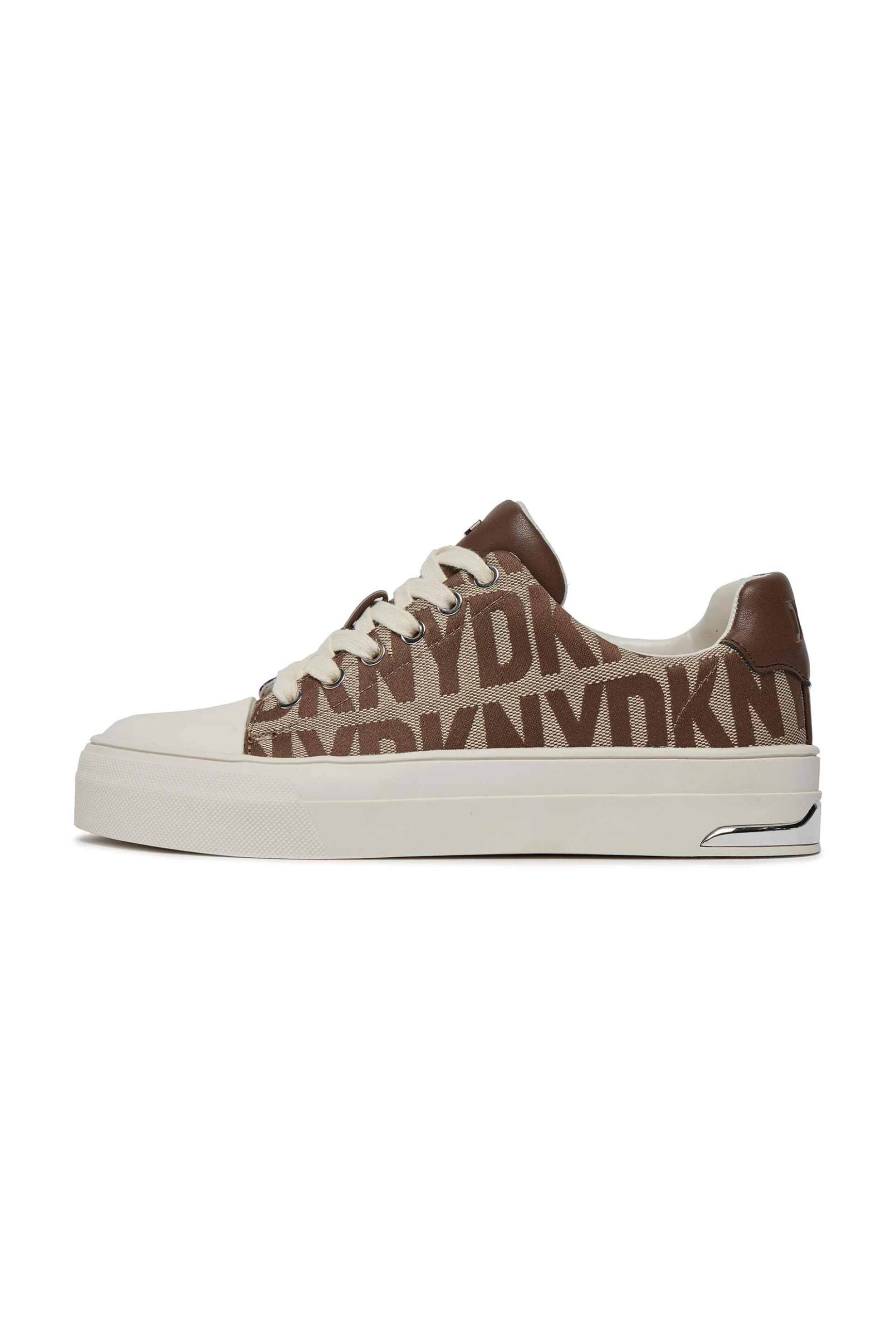 DKNY DKNY γυναικεία sneakers με all-over logo print και μεταλλικό λογότυπο "York" - K1448529 Μπεζ - 2